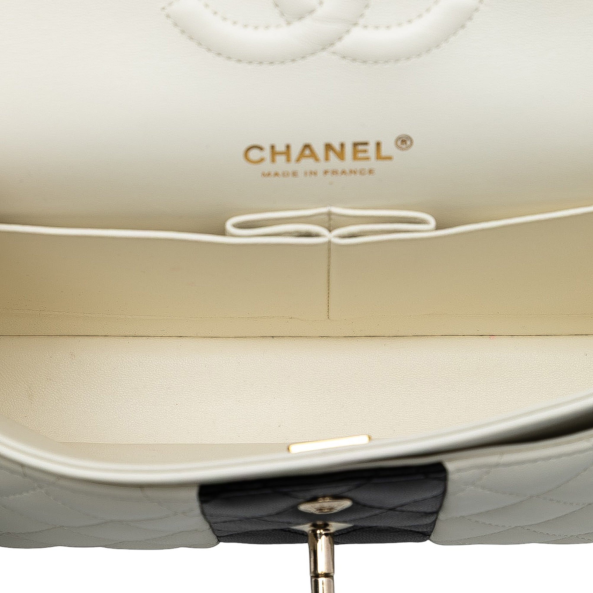 Chanel Medium Classic Bi Stripe Lambskin Double Flap - image 4