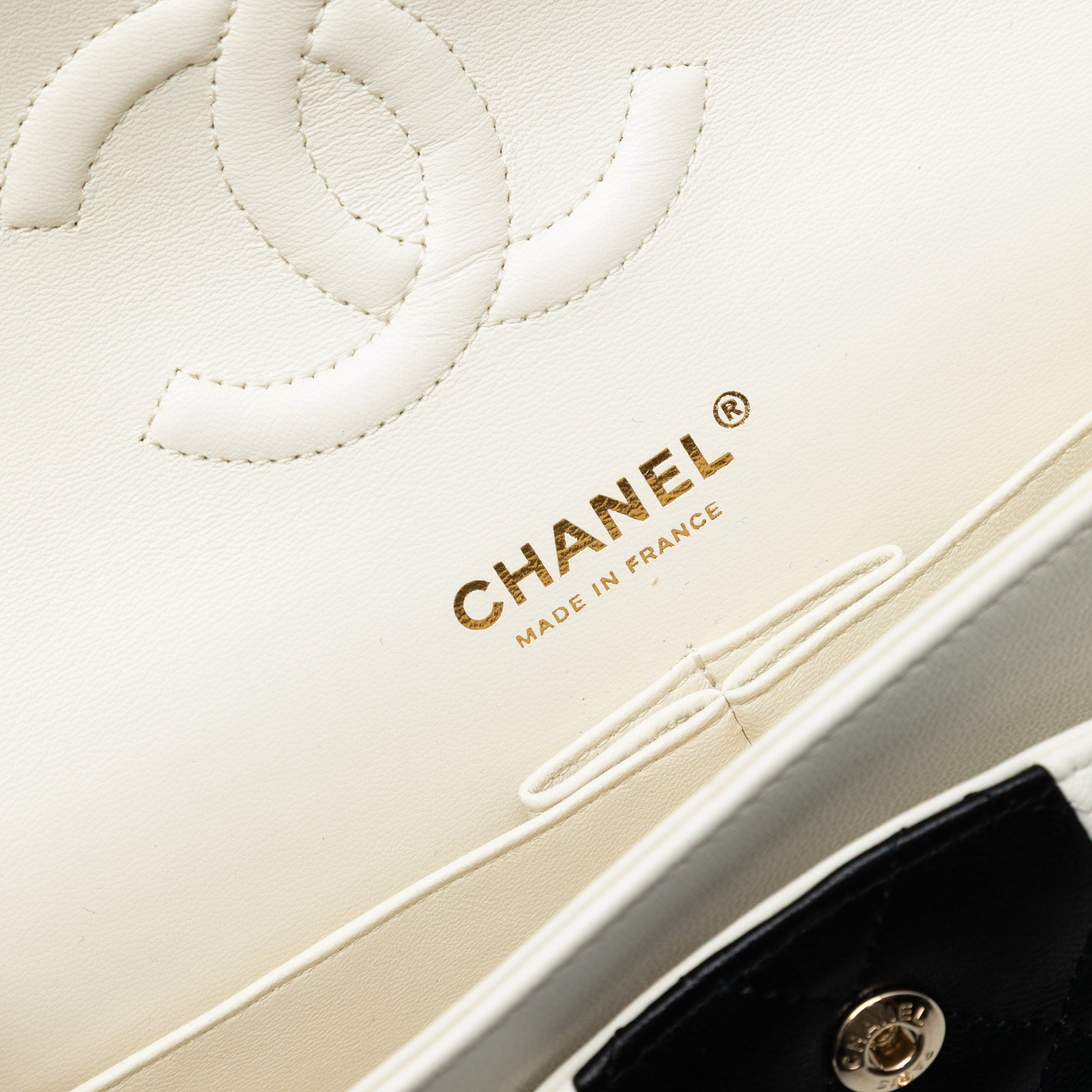 Chanel Medium Classic Bi Stripe Lambskin Double Flap - image 5