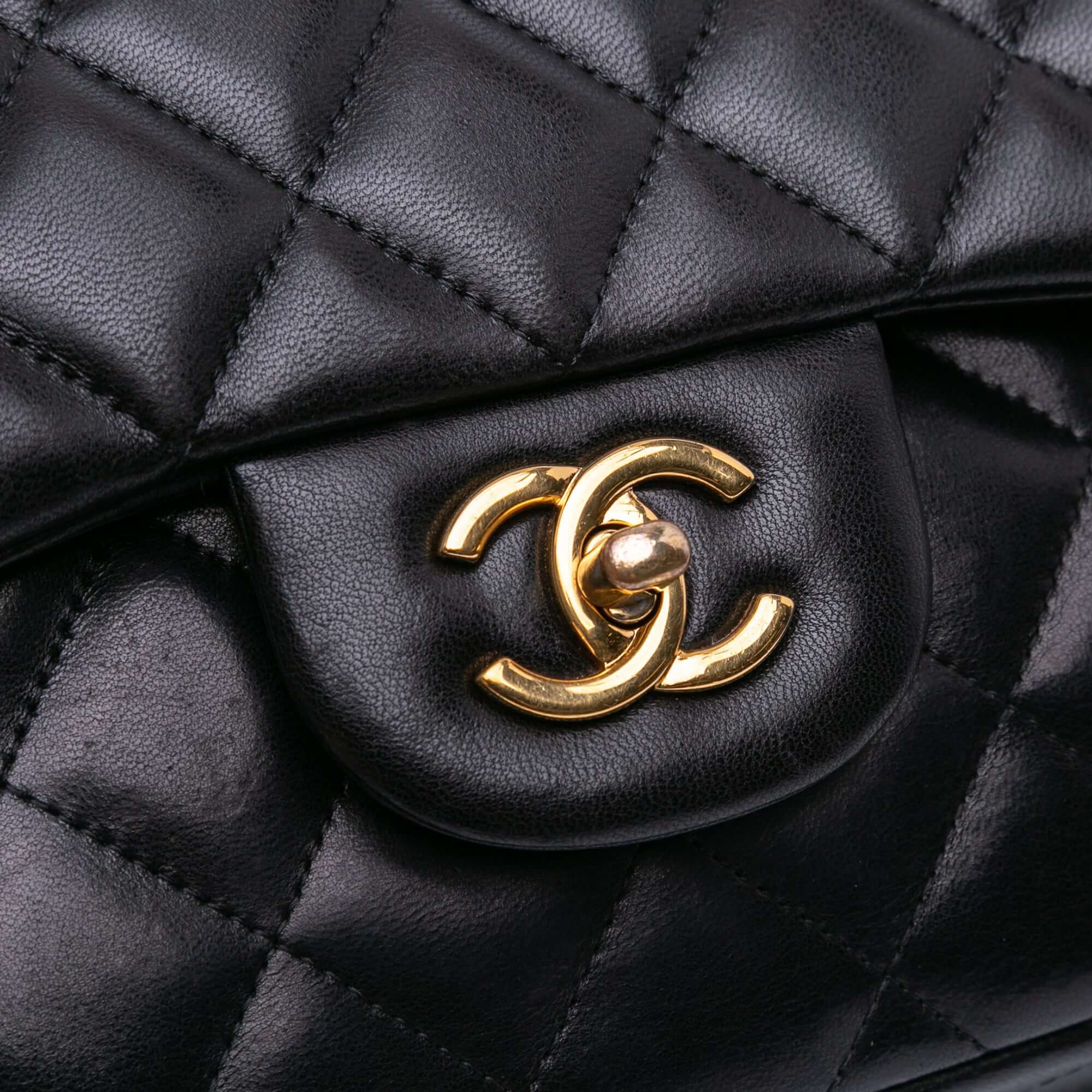 Chanel Classic Double Flap Black Lambskin Shoulder Bag – 2010
