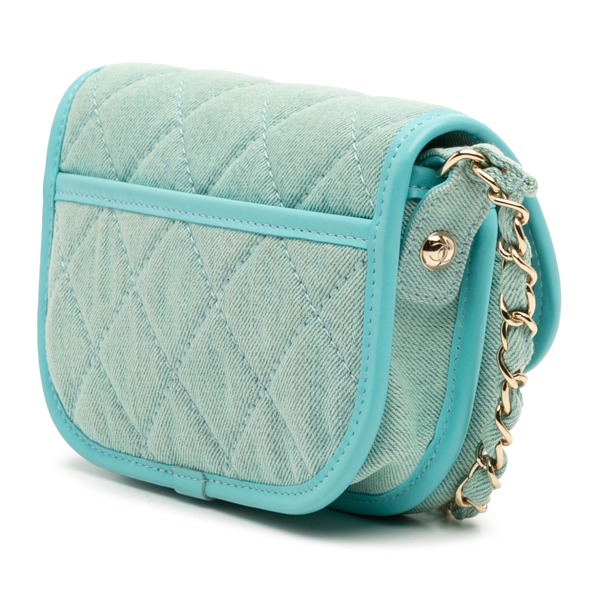 Chanel Mini CC Quilted Denim Messenger Flap - image 2