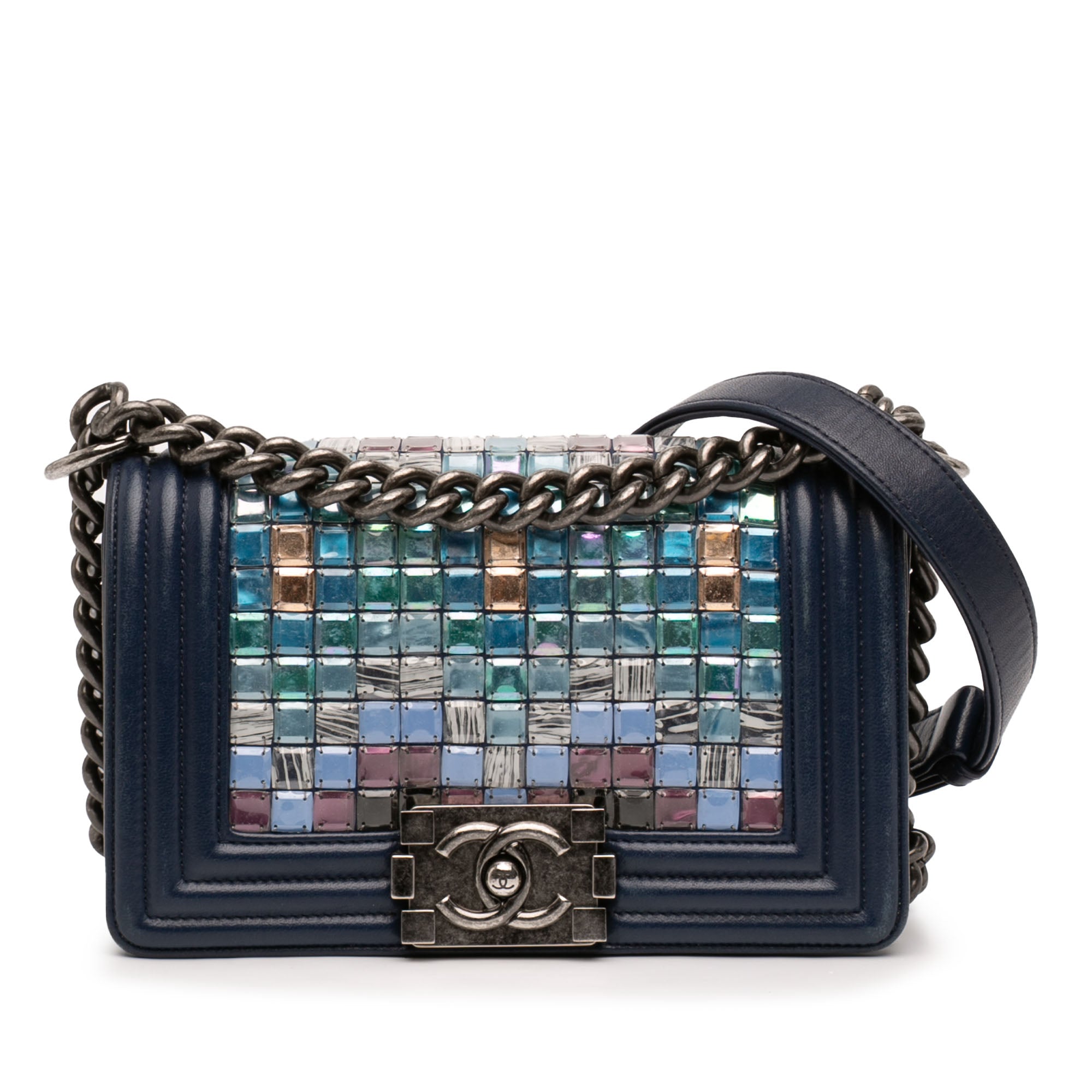 Chanel Small Lambskin Tile Mosaic Boy Flap - image 1