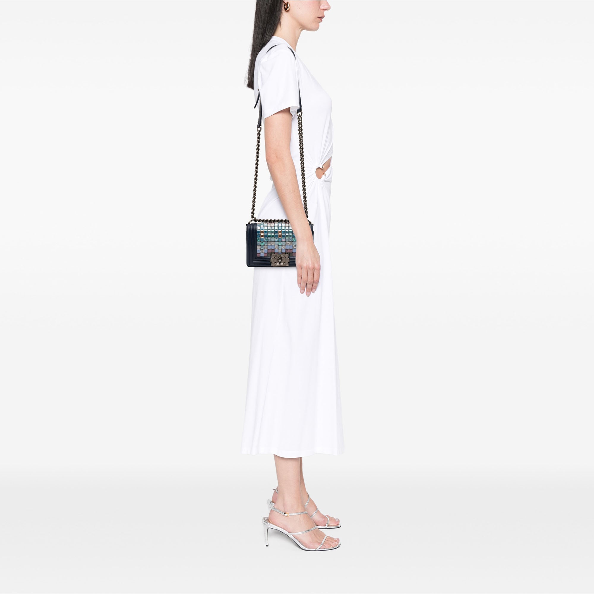 Chanel Small Lambskin Tile Mosaic Boy Flap - image 9