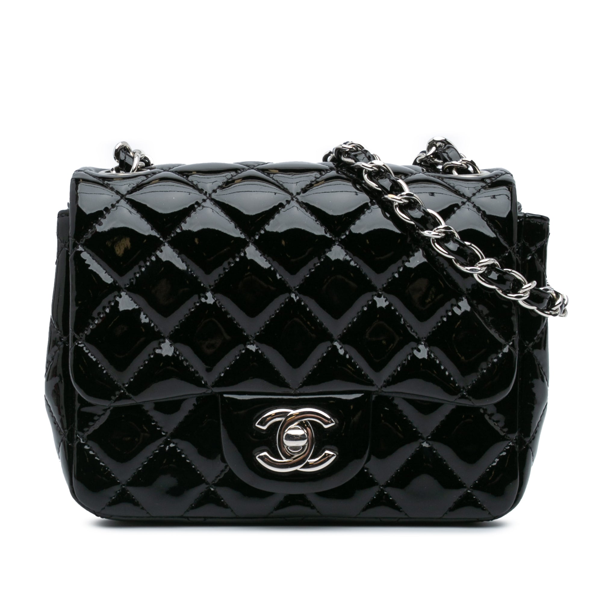 Chanel Mini Square Classic Patent Single Flap - image 1
