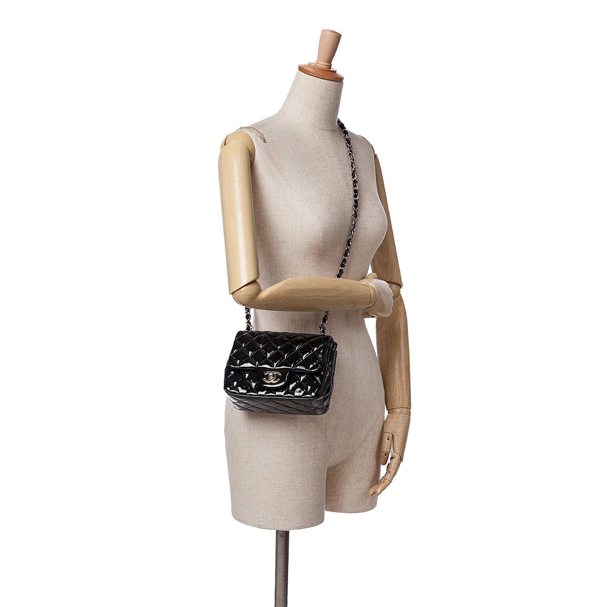 Chanel Mini Square Classic Patent Single Flap - image 9