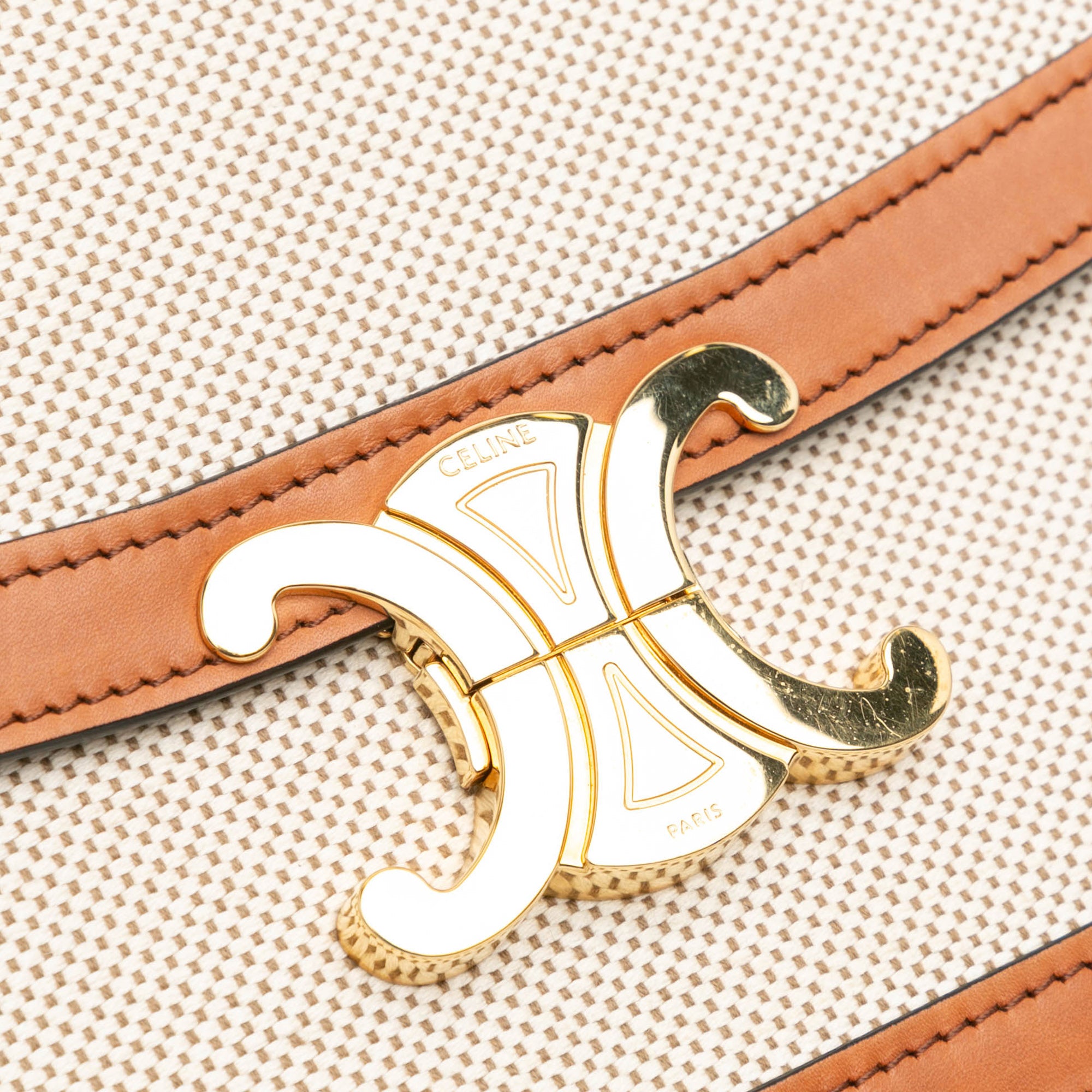 Celine Classique Canvas and Calfskin Triomphe Crossbody - image 10