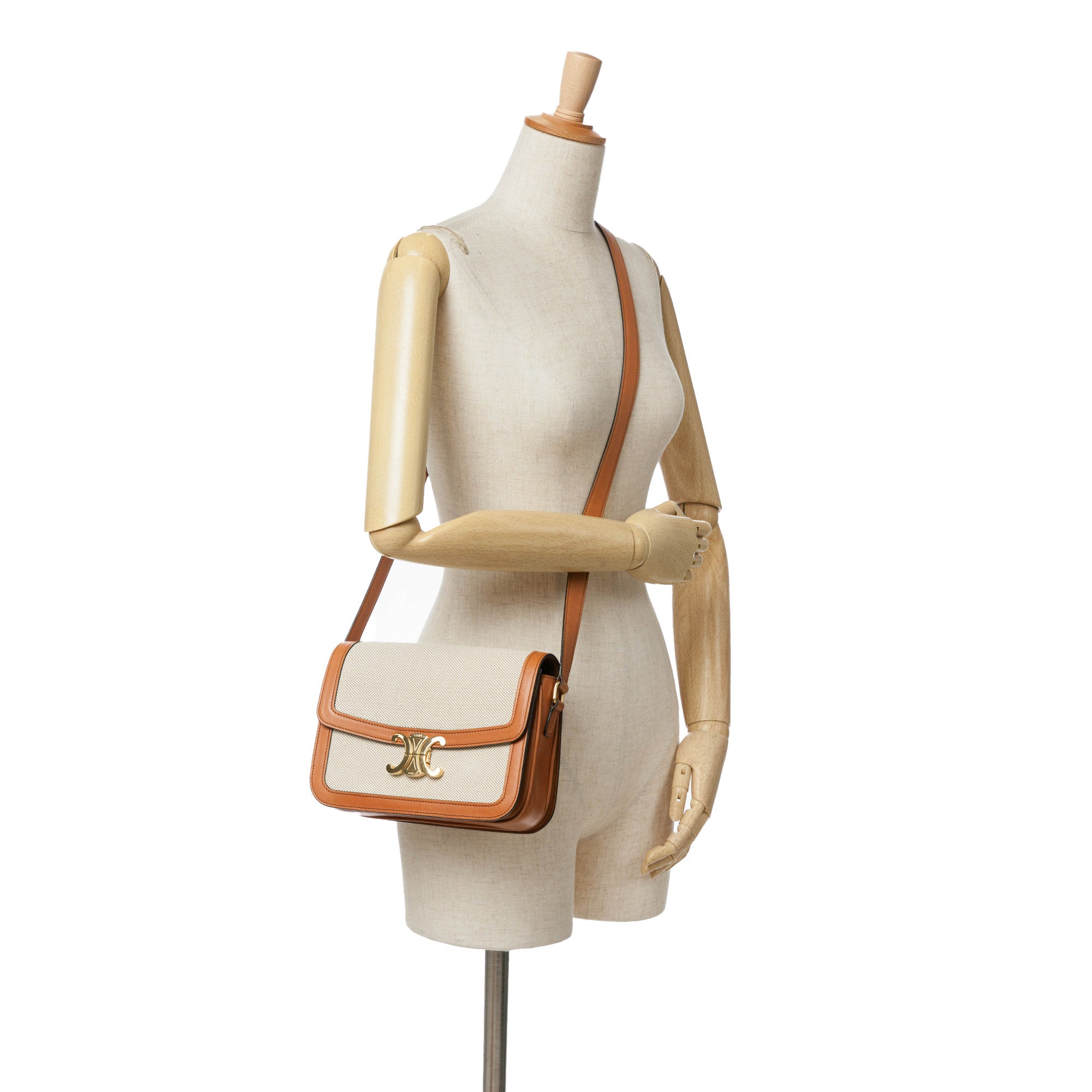 Celine Classique Canvas and Calfskin Triomphe Crossbody - image 11