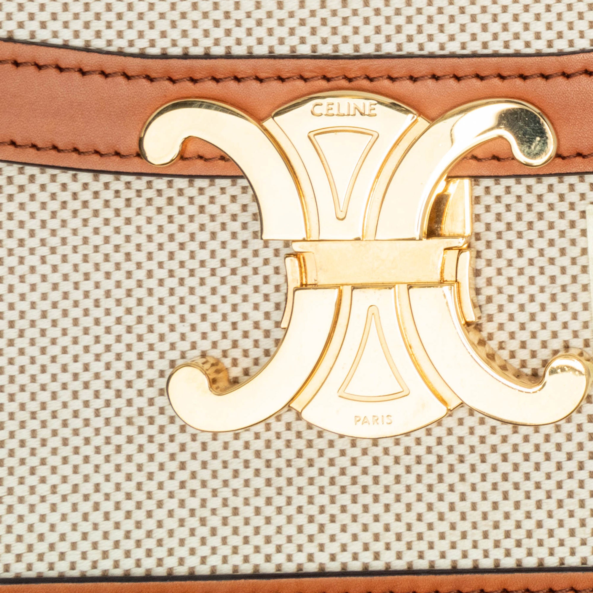 Celine Classique Canvas and Calfskin Triomphe Crossbody - image 8