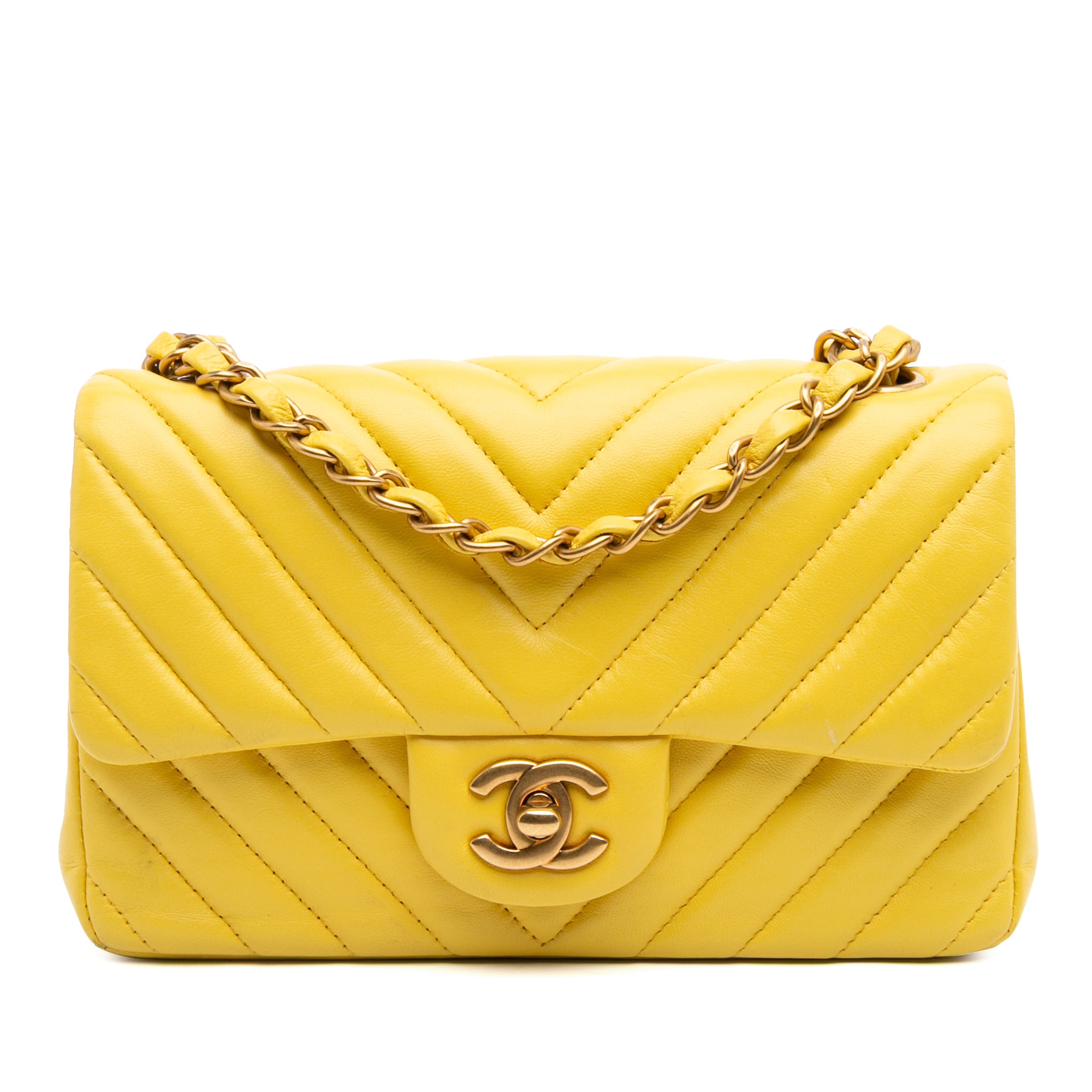 Chanel Mini Rectangular Classic Chevron Lambskin Single Flap - image 1