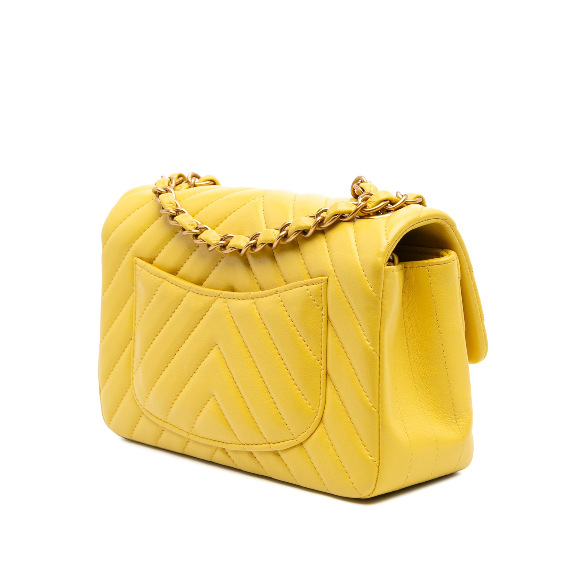 Chanel Mini Rectangular Classic Chevron Lambskin Single Flap - image 2
