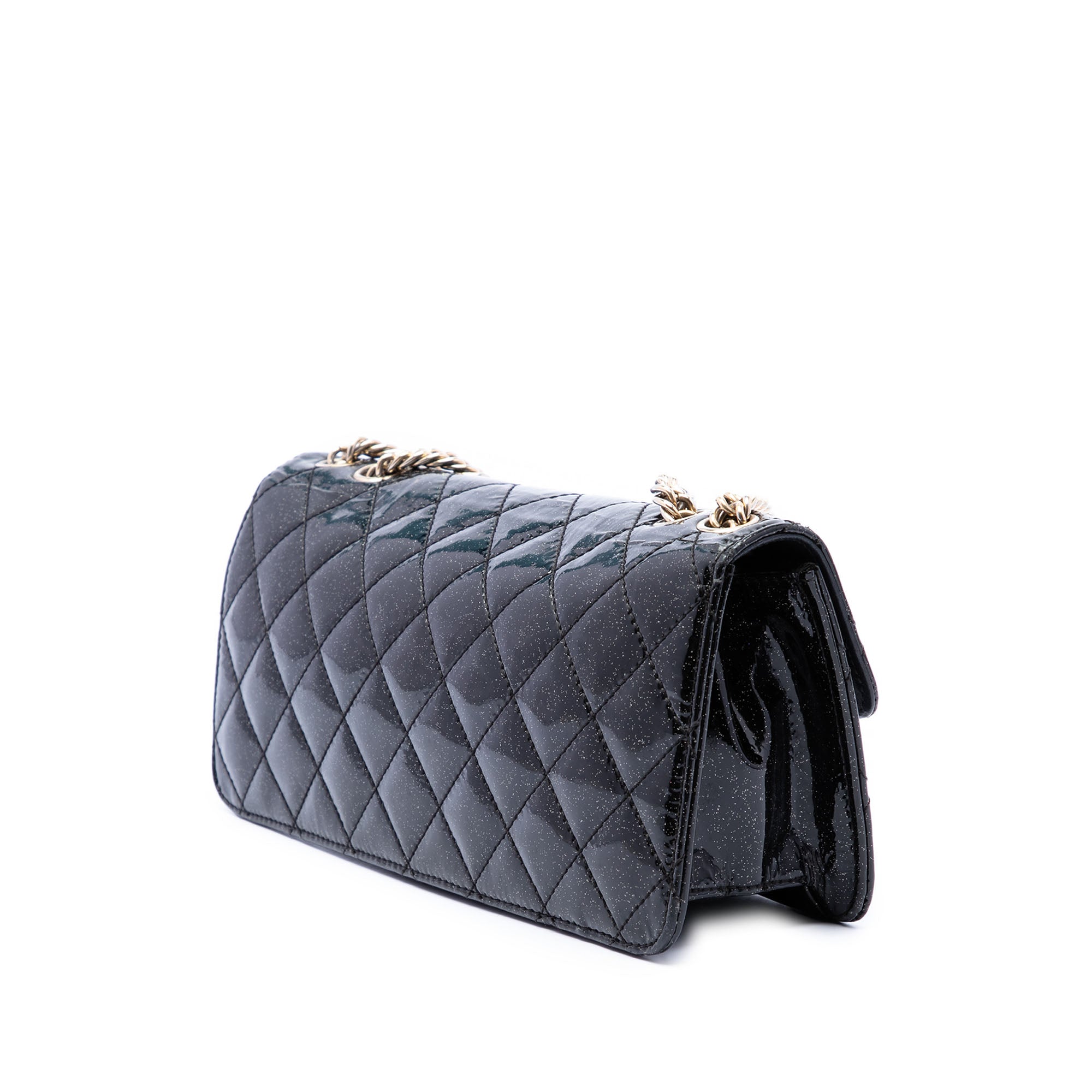 Chanel Quilted Patent Glitter Evening Star East West Flap - image 2