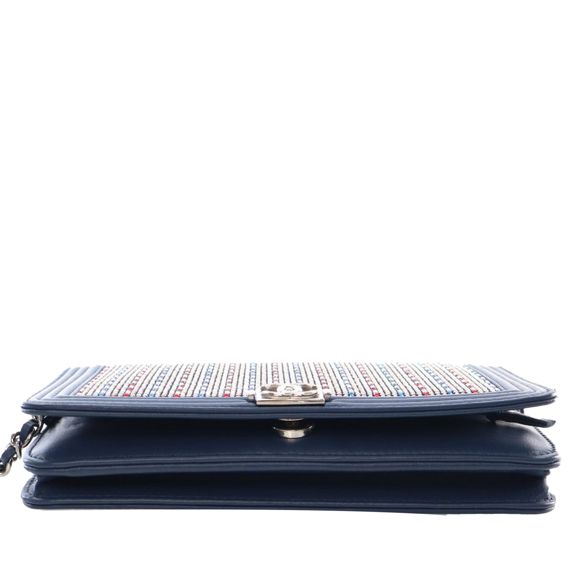 Chanel Crystal Embellished Lambskin Boy Wallet On Chain - image 4