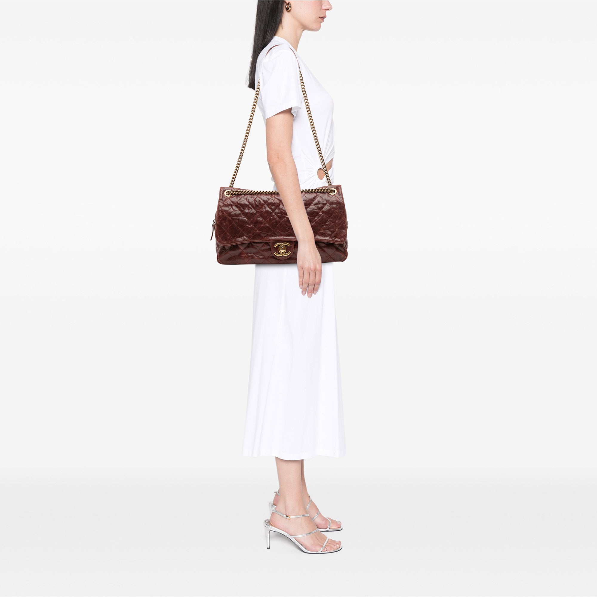 Chanel Large Quilted Glazed Caviar Shiva Flap - image 13