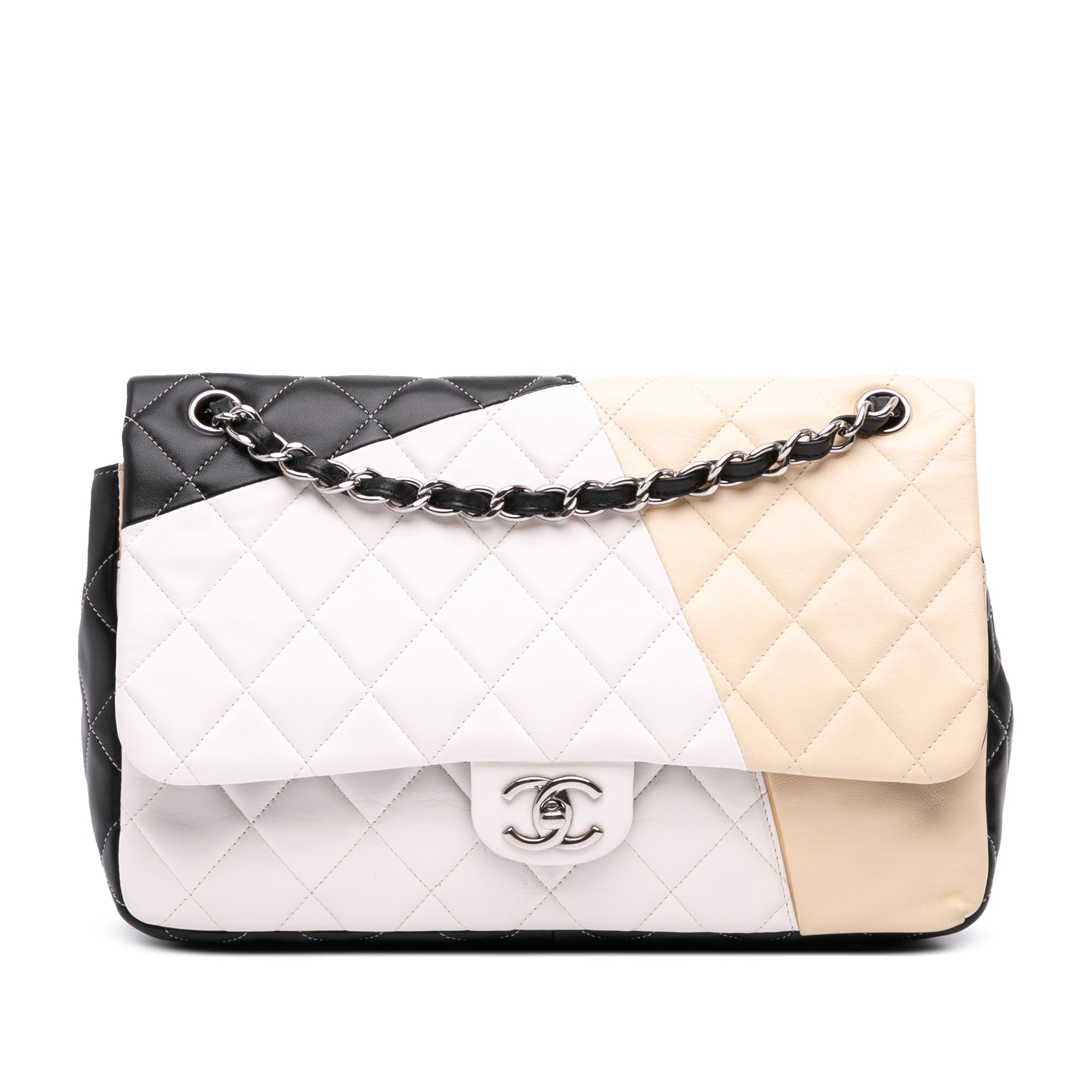 Chanel Jumbo Classic Tricolor Lambskin Colorblock Double Flap - image 1