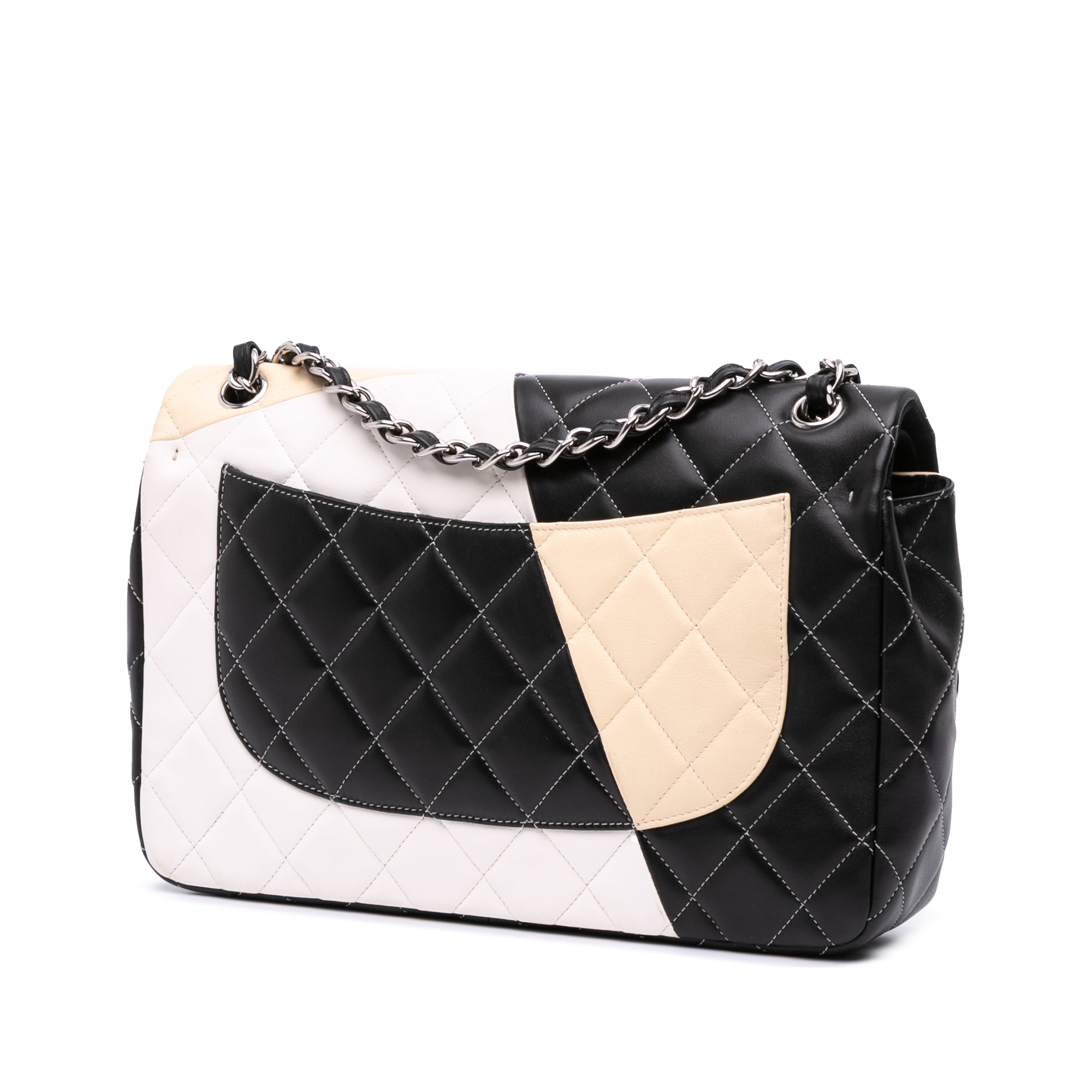 Chanel Jumbo Classic Tricolor Lambskin Colorblock Double Flap - image 2