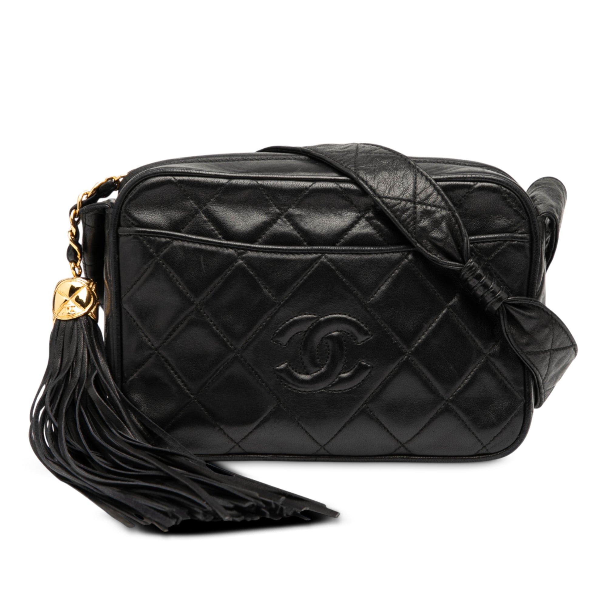 Chanel Mini CC Diamond Quilted Lambskin Tassel Camera Bag - image 1