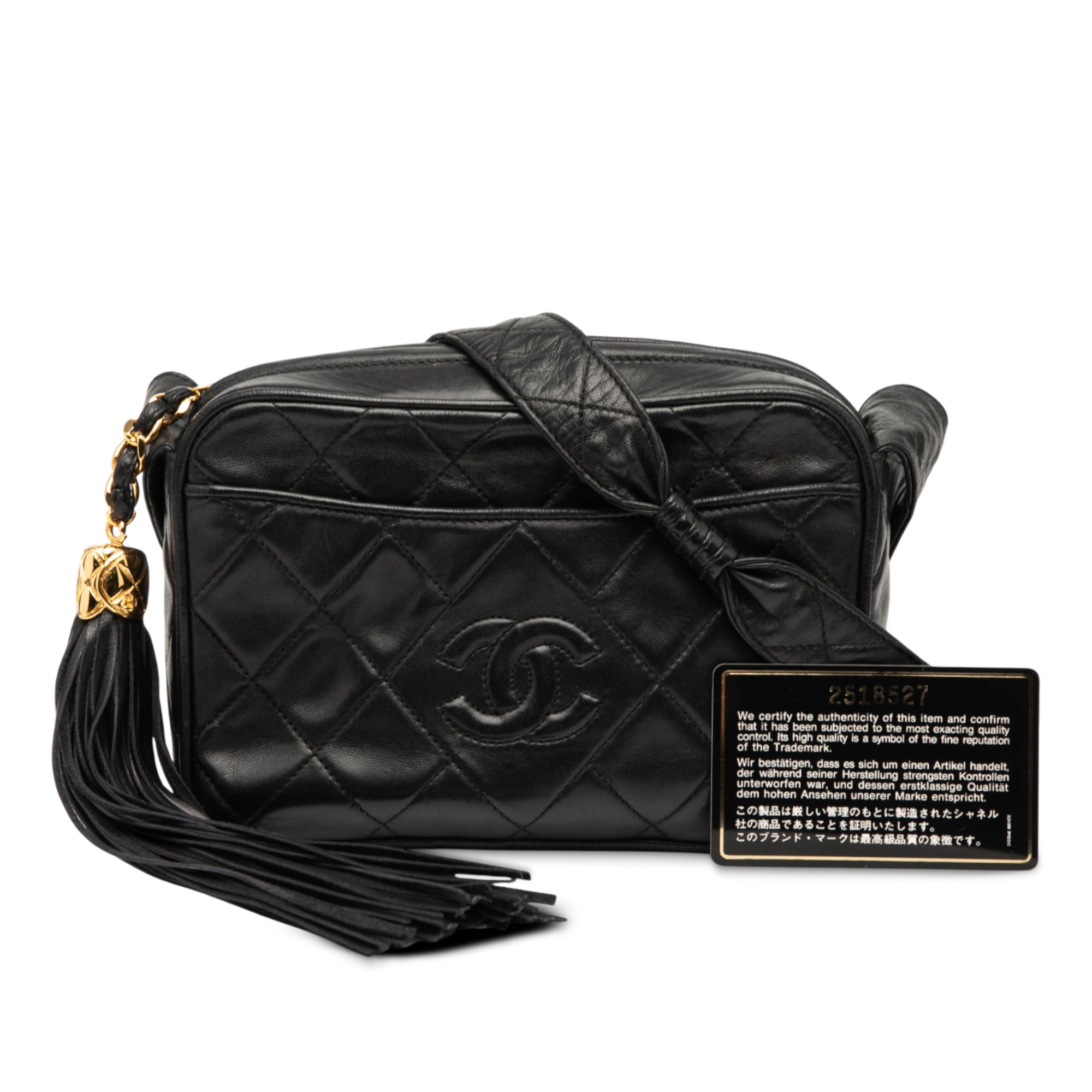 Chanel Mini CC Diamond Quilted Lambskin Tassel Camera Bag - image 9