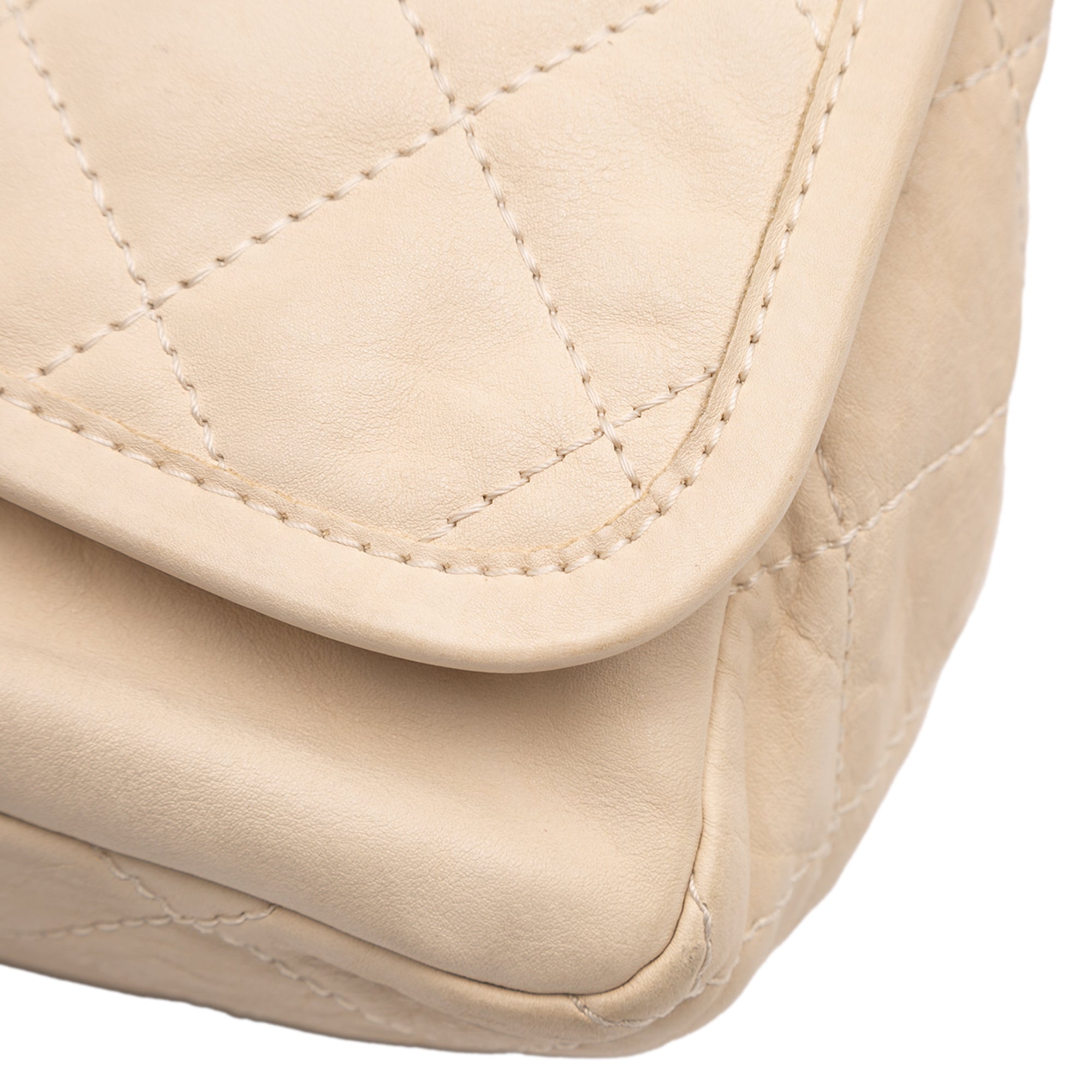 Chanel Medium Quilted Lambskin Reissue 2.55 Natural Beauty Split Pocket Flap - image 8