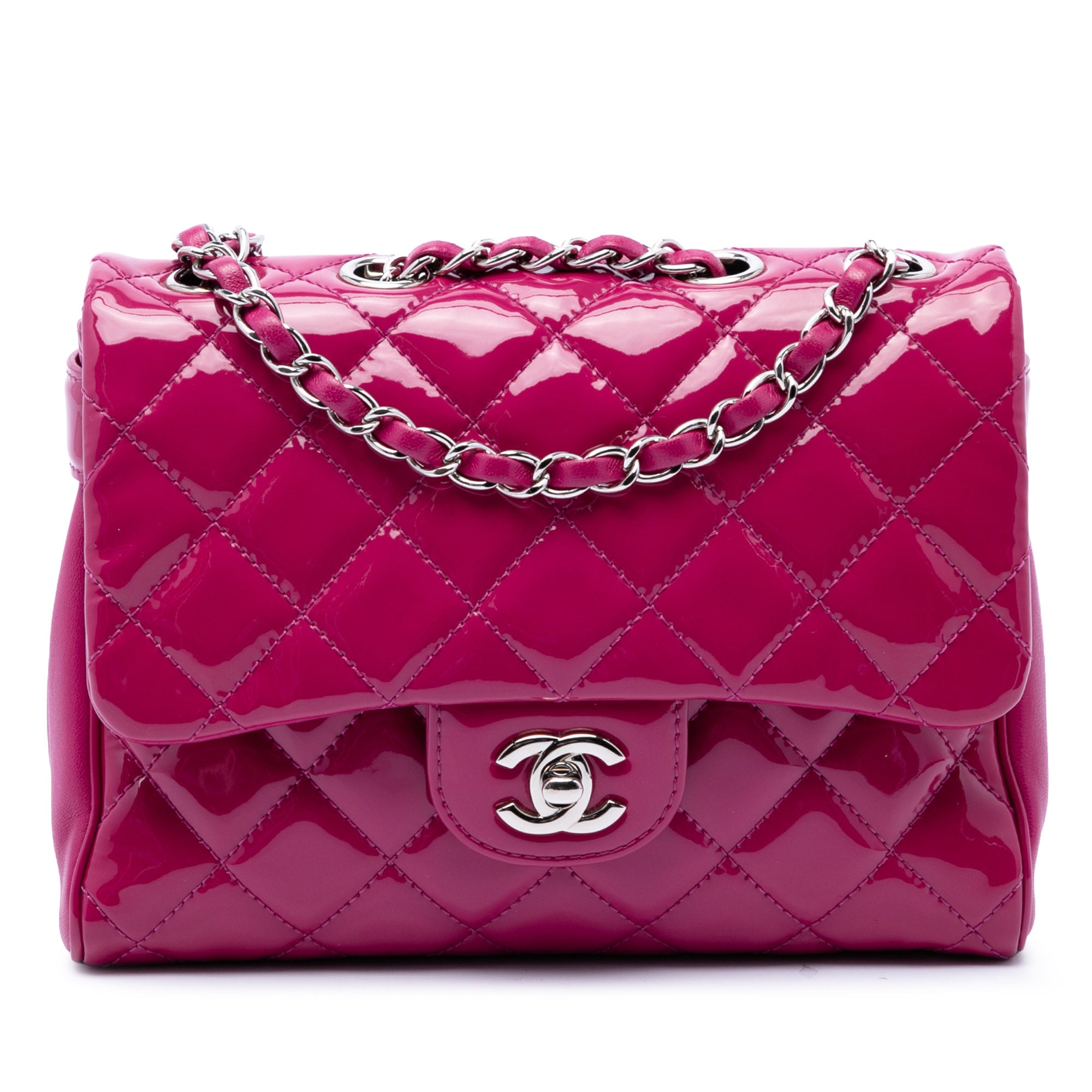 Chanel Medium CC Quilted Patent Double Compartment Flap - image 1