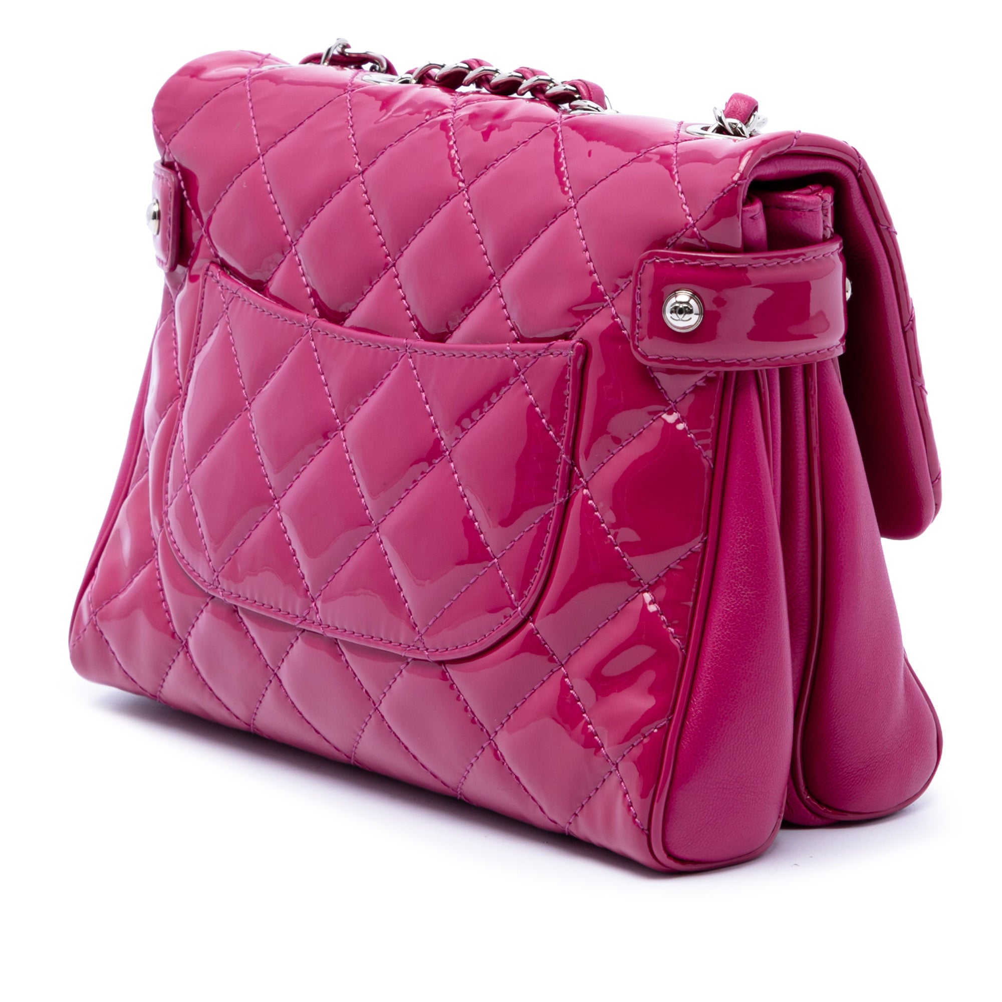 Chanel Medium CC Quilted Patent Double Compartment Flap - image 2