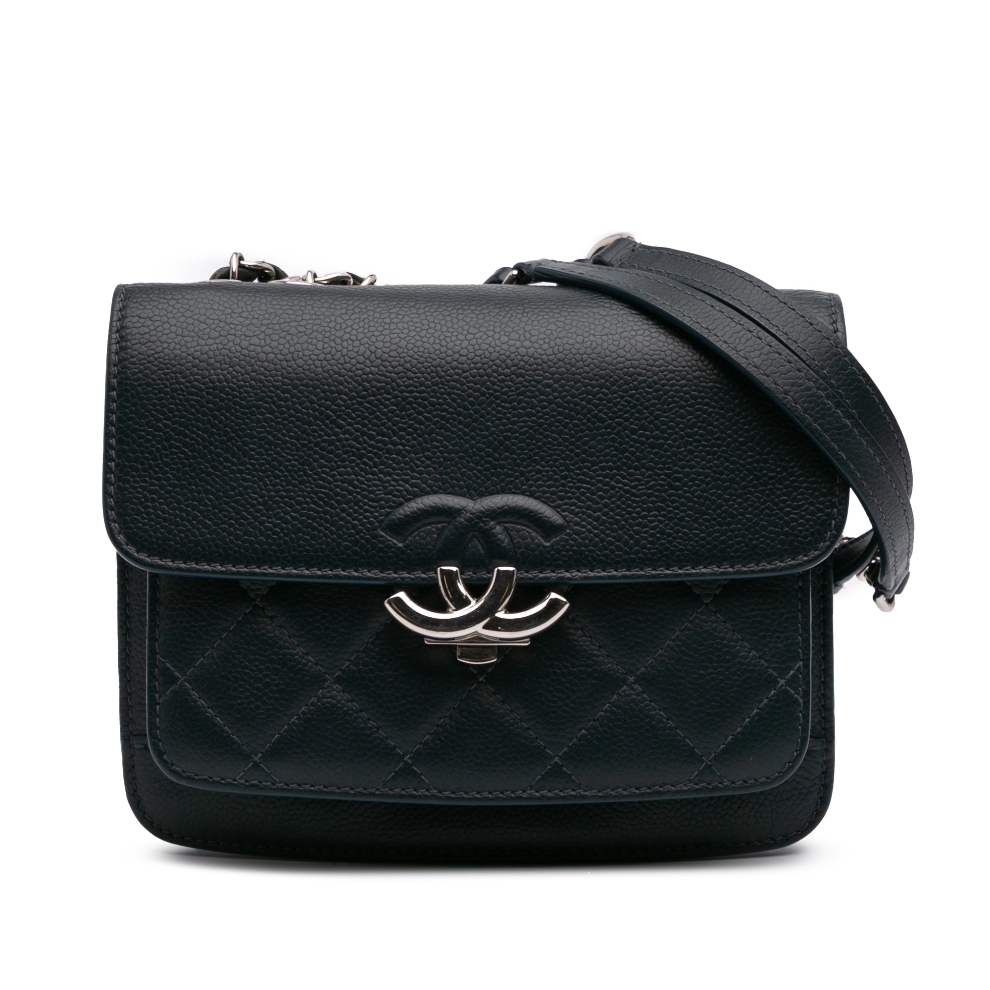 Chanel Mini Quilted Caviar CC Box Flap - image 1