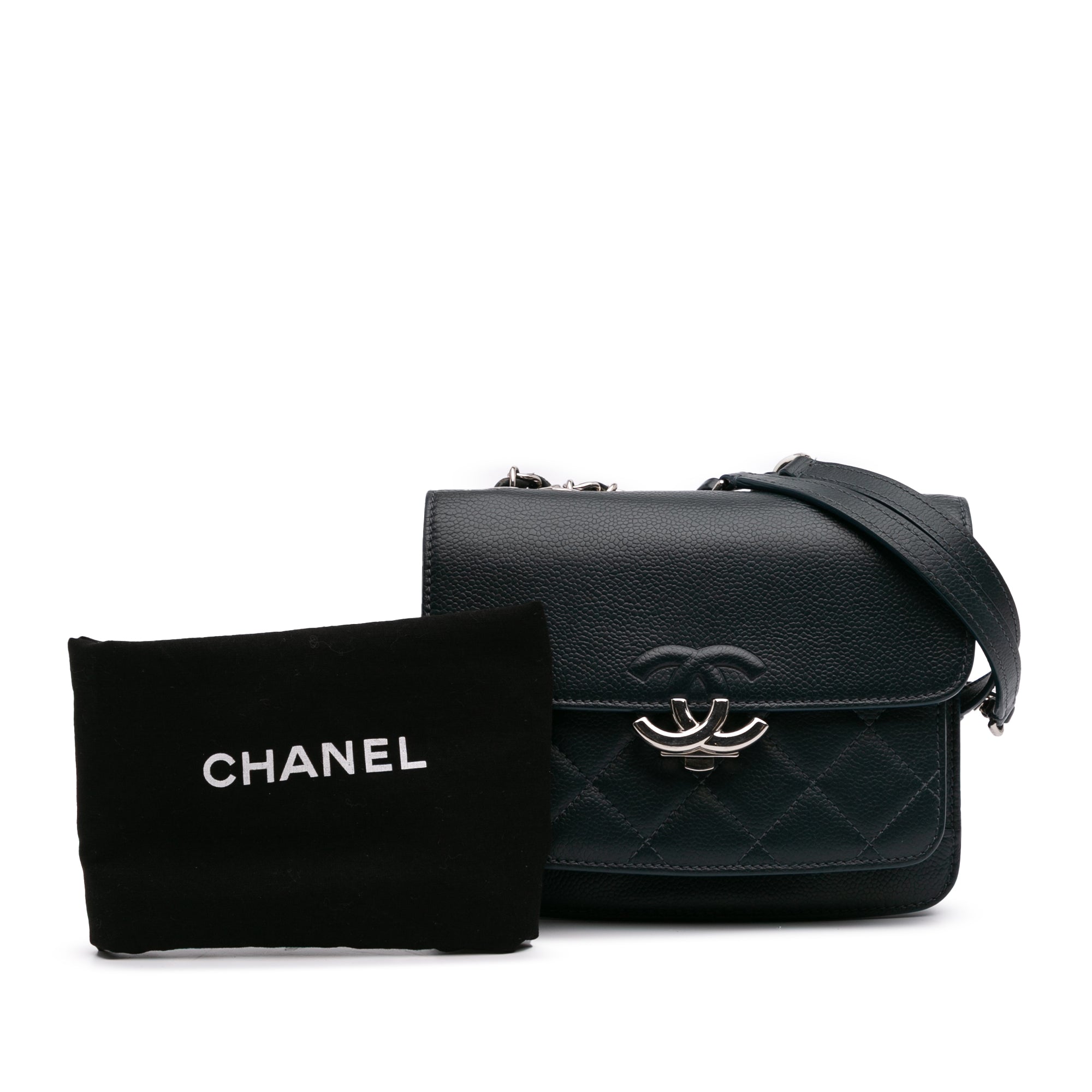 Chanel Mini Quilted Caviar CC Box Flap - image 9