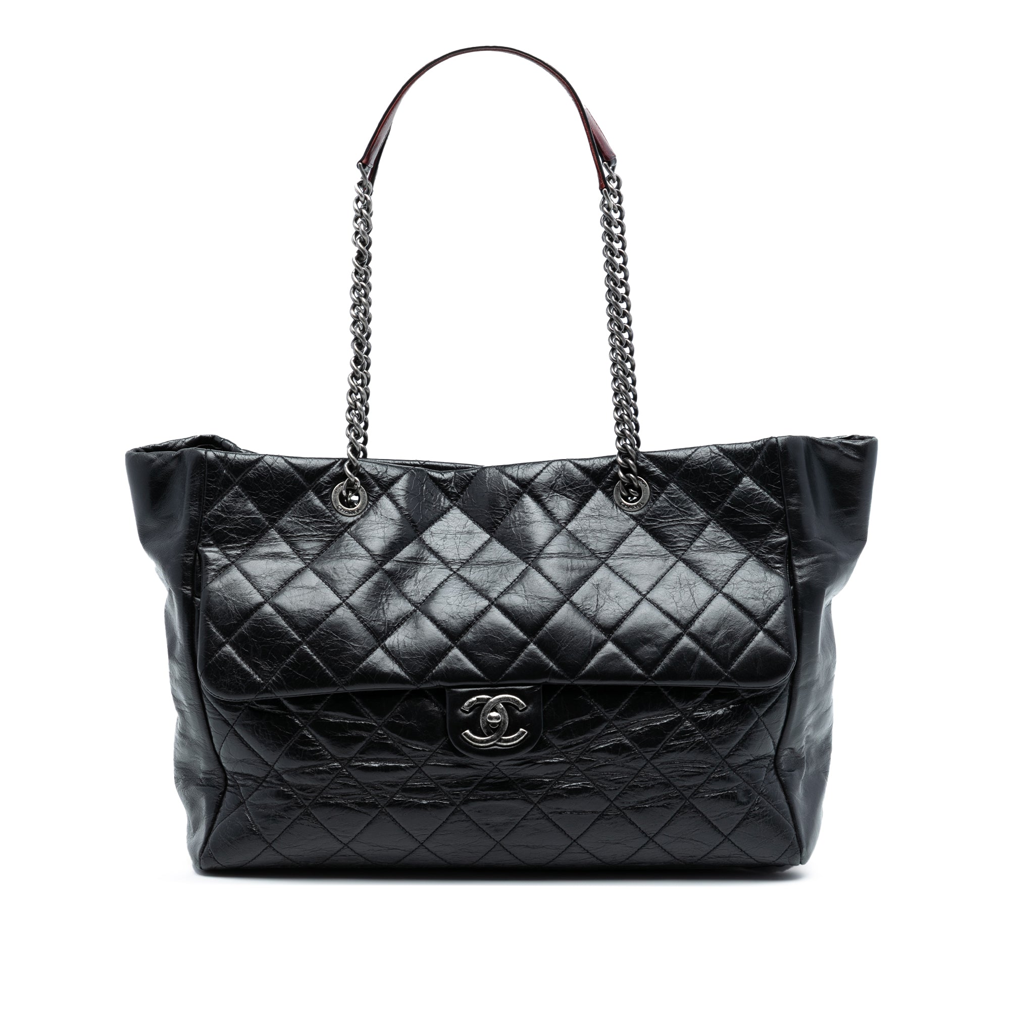 Chanel Large Quilted Glazed Calfskin Duo Color Tote - image 1