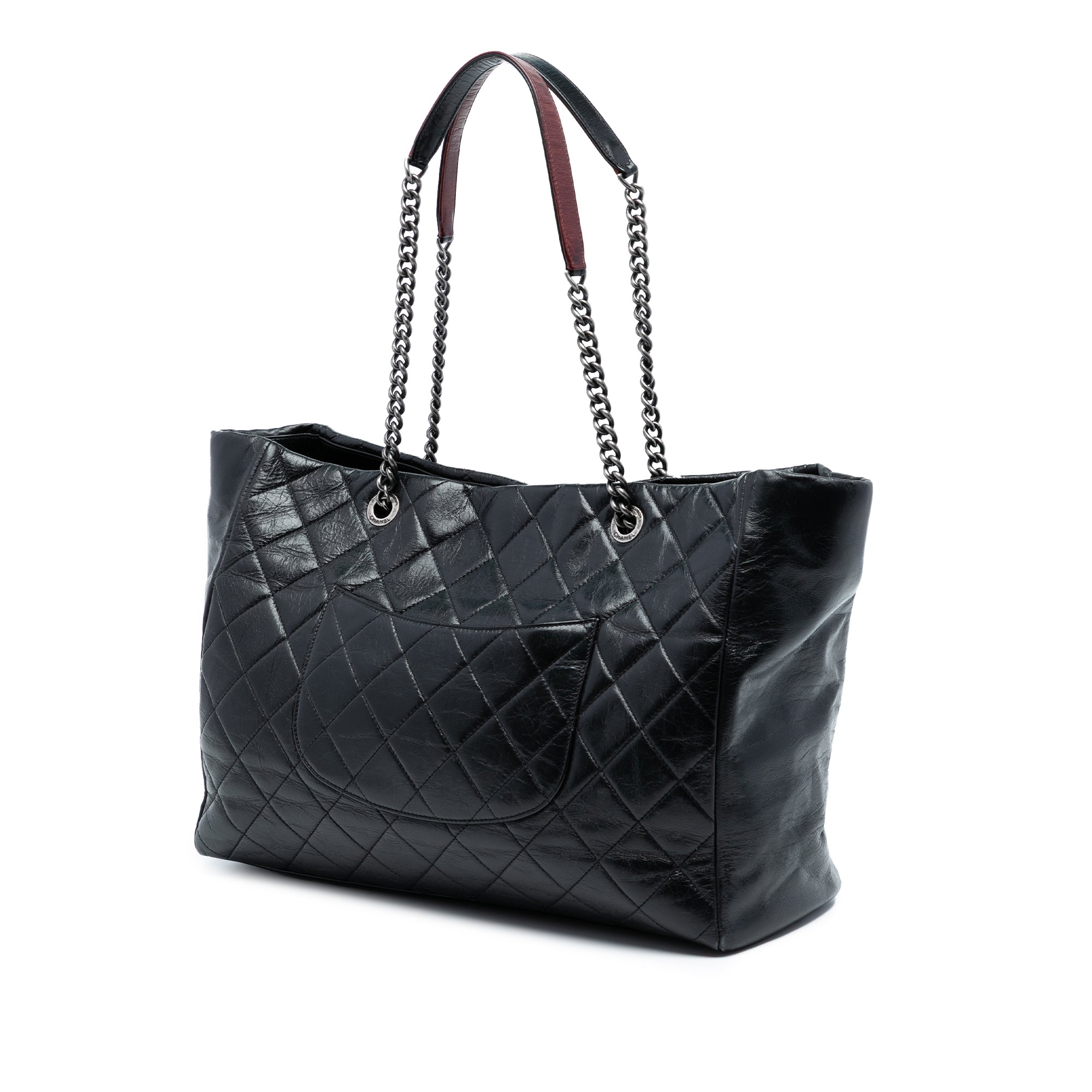 Chanel Large Quilted Glazed Calfskin Duo Color Tote - image 2