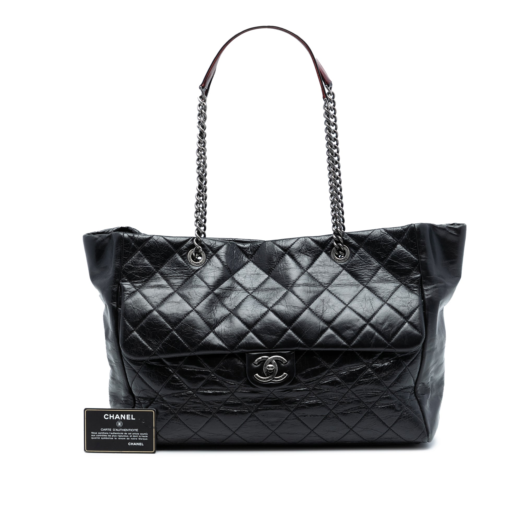 Chanel Large Quilted Glazed Calfskin Duo Color Tote - image 6