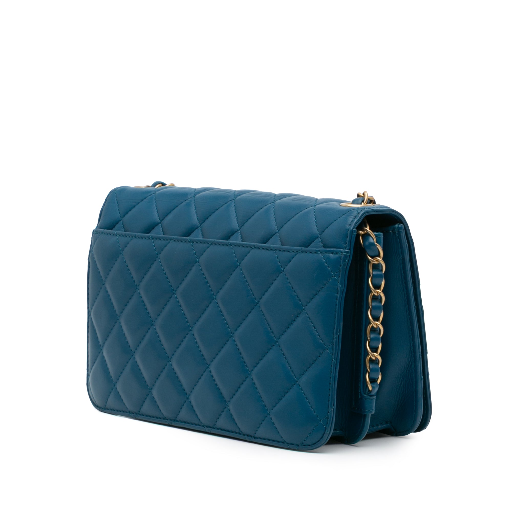 Chanel Medium Quilted Calfskin CC Side Chain Full Flap - image 2