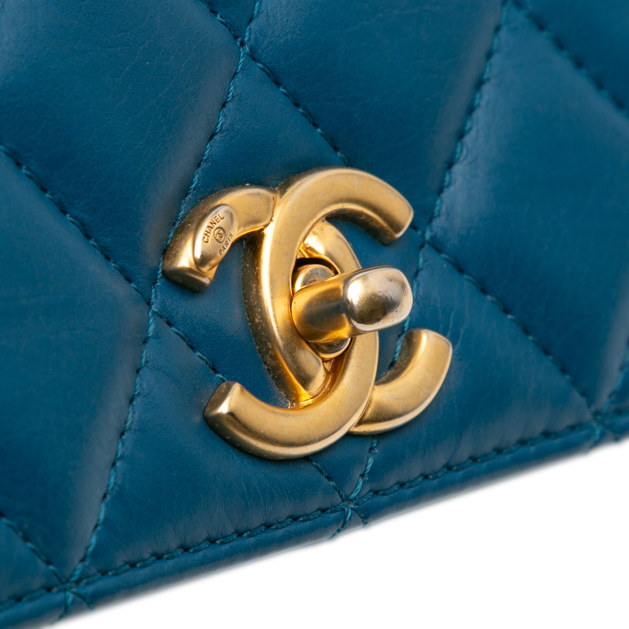 Chanel Medium Quilted Calfskin CC Side Chain Full Flap - image 7