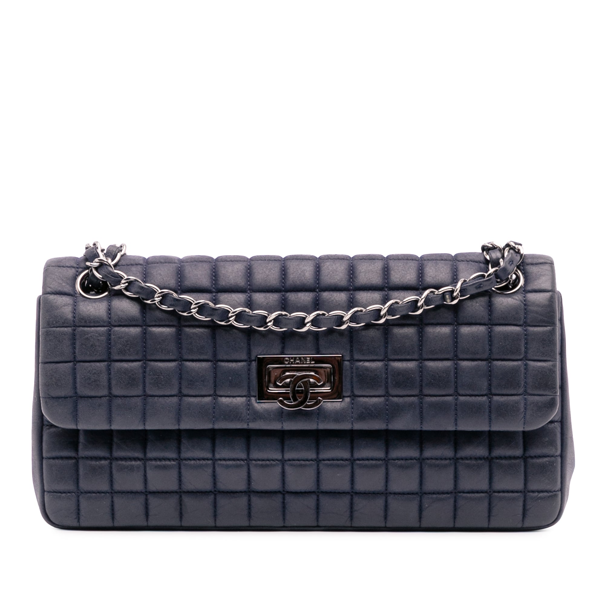 Chanel Chocolate Bar Iridescent Calfskin Bubble Flap - image 1