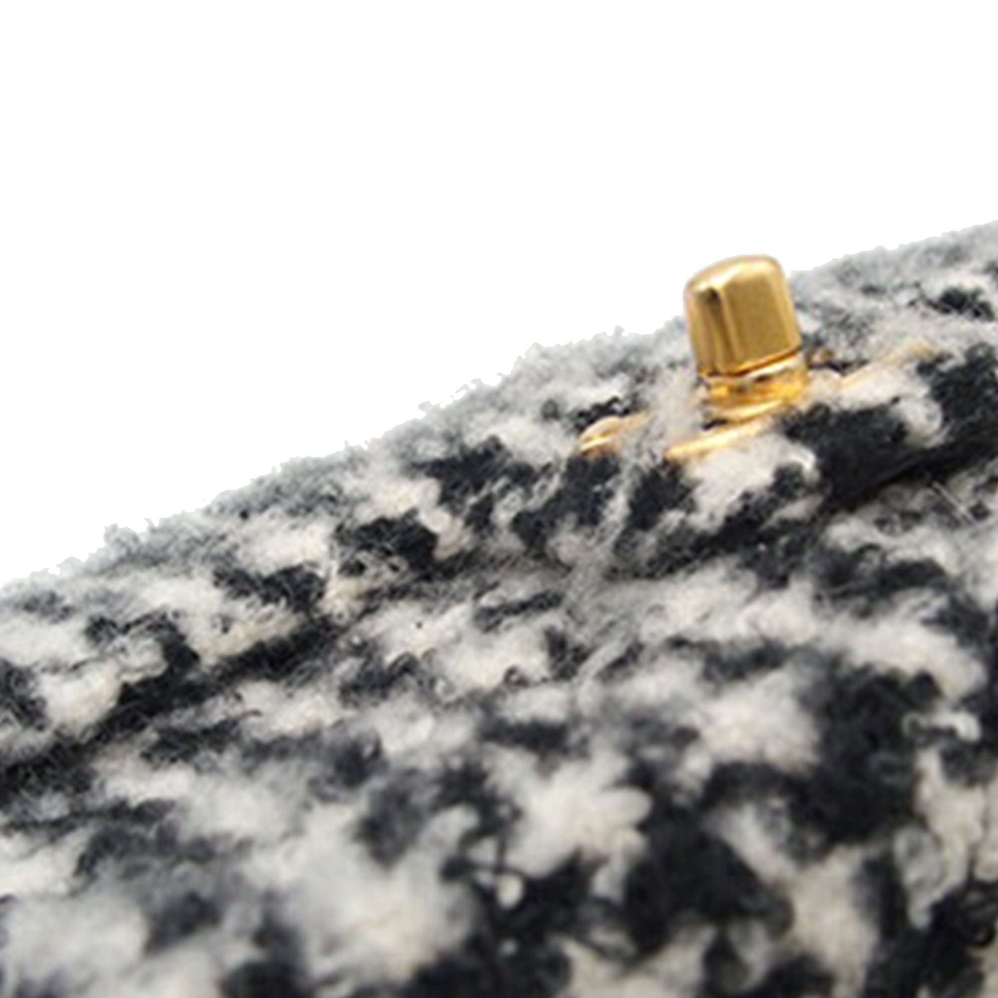 Chanel Mini Square Quilted Tweed Houndstooth Straight Single Flap - image 10