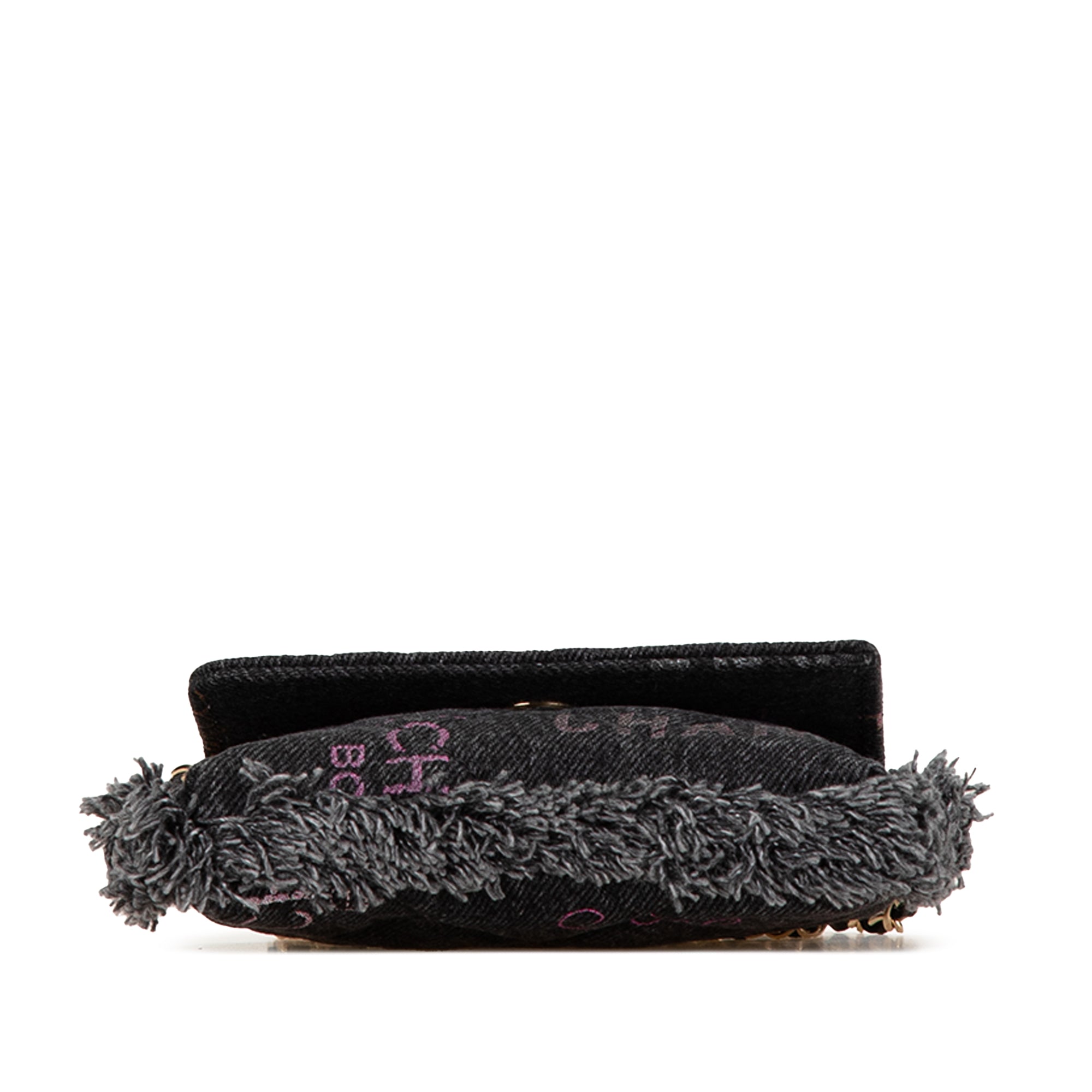 Chanel Fringe Denim Mood Clutch with Chain - image 3