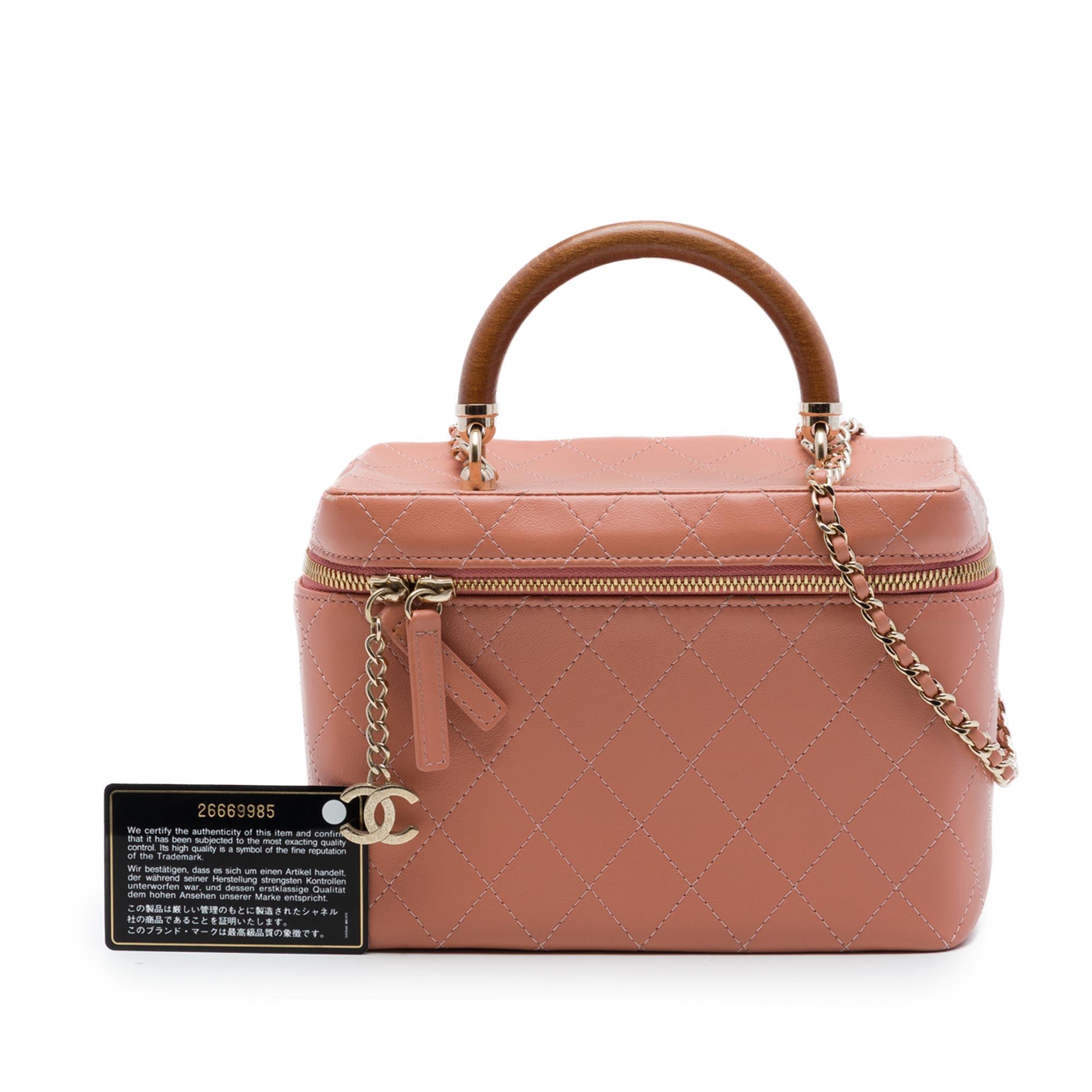 Chanel Large Quilted Lambskin Knock On Wood Vanity Case - image 7