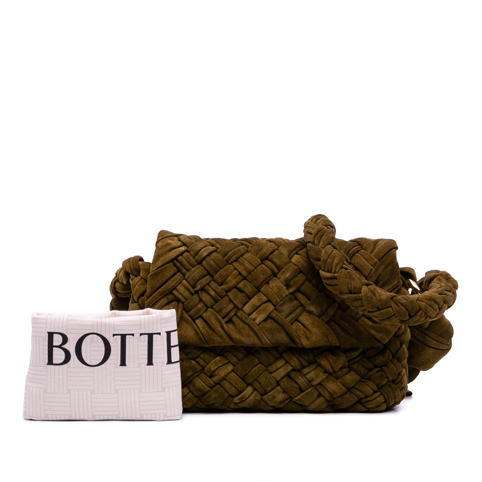 Bottega Veneta Medium Suede Intrecciato Kalimero Citta Shoulder Bag - image 13