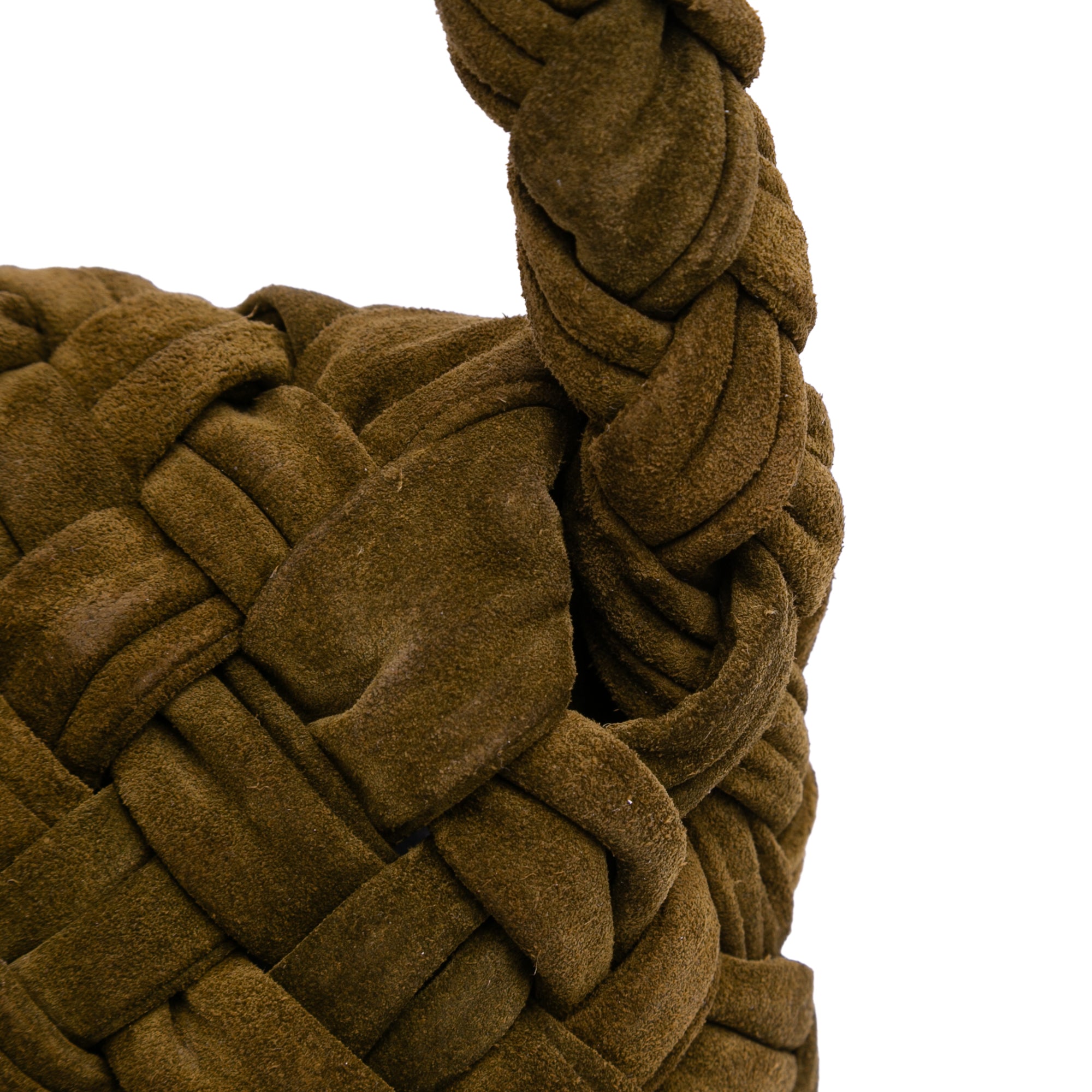 Bottega Veneta Medium Suede Intrecciato Kalimero Citta Shoulder Bag - image 9