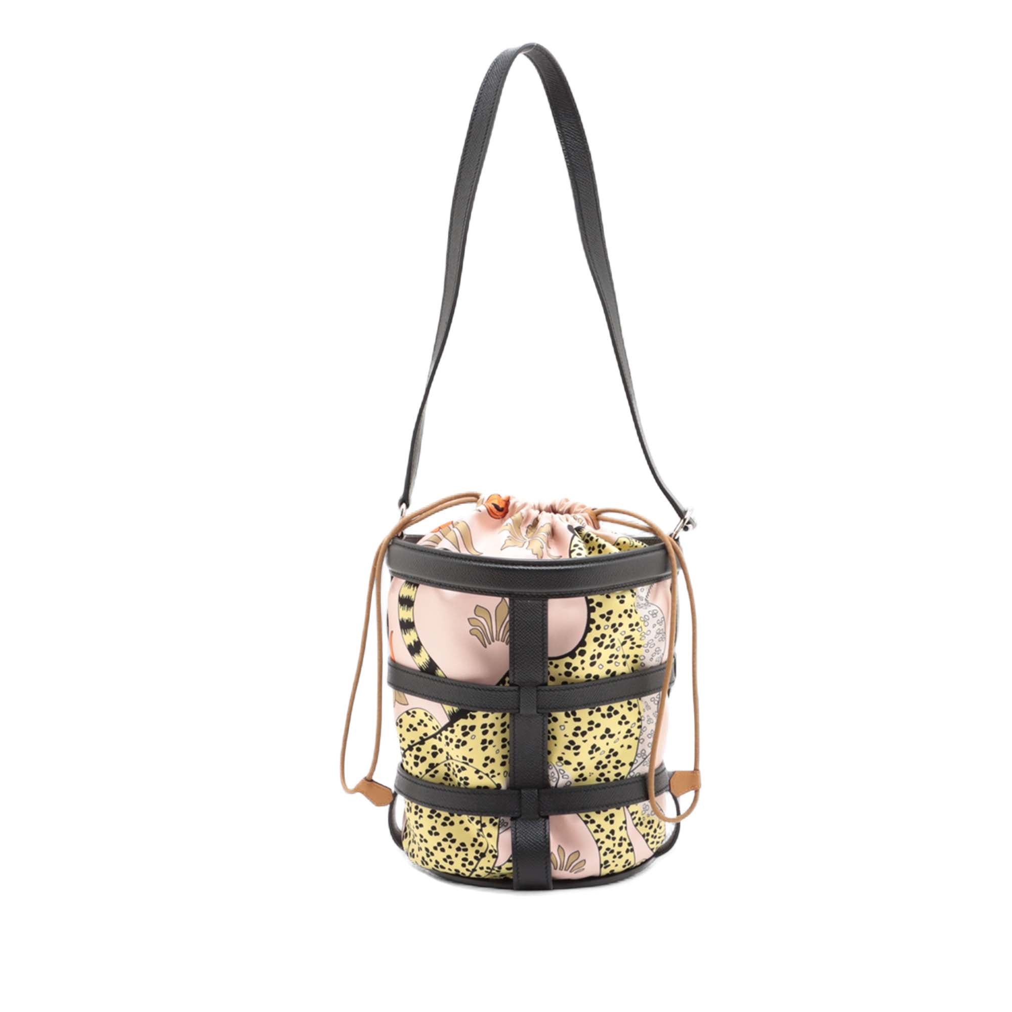 Hermès Les Léopards Silk and Epsom Sac Musardine - image 1