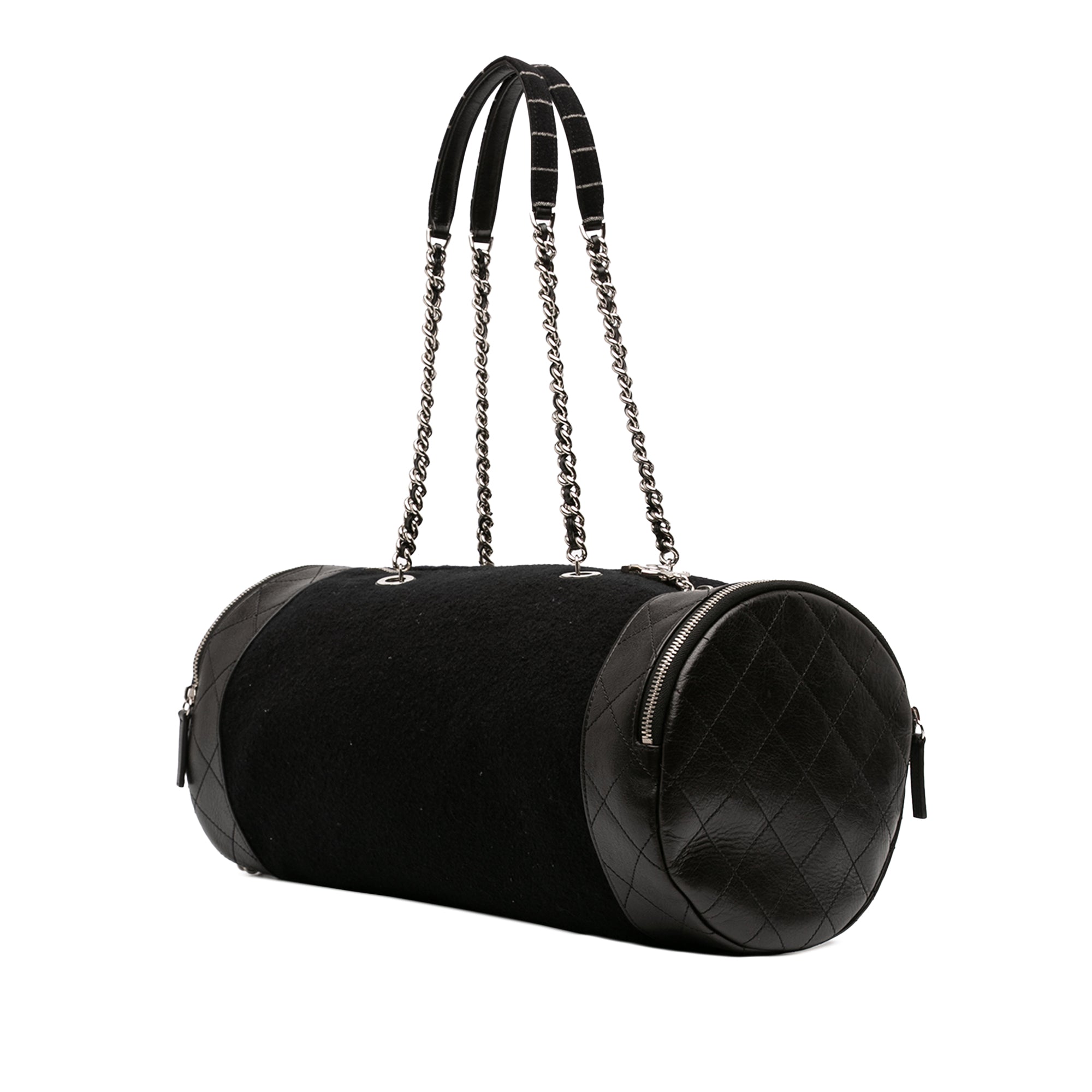 Chanel Paris Hamburg Embroidered Wool with Quilted Calfskin Duffle Bag - image 2