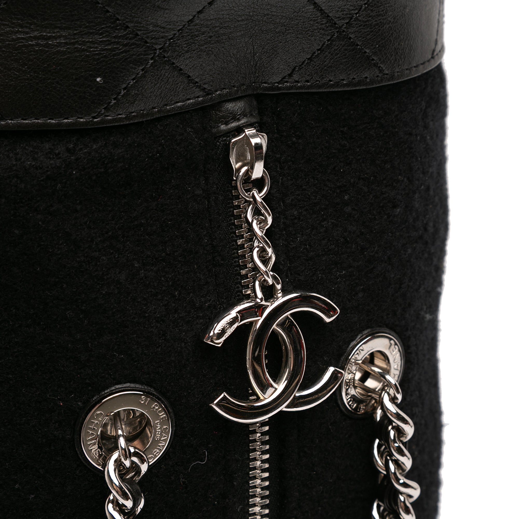 Chanel Paris Hamburg Embroidered Wool with Quilted Calfskin Duffle Bag - image 7
