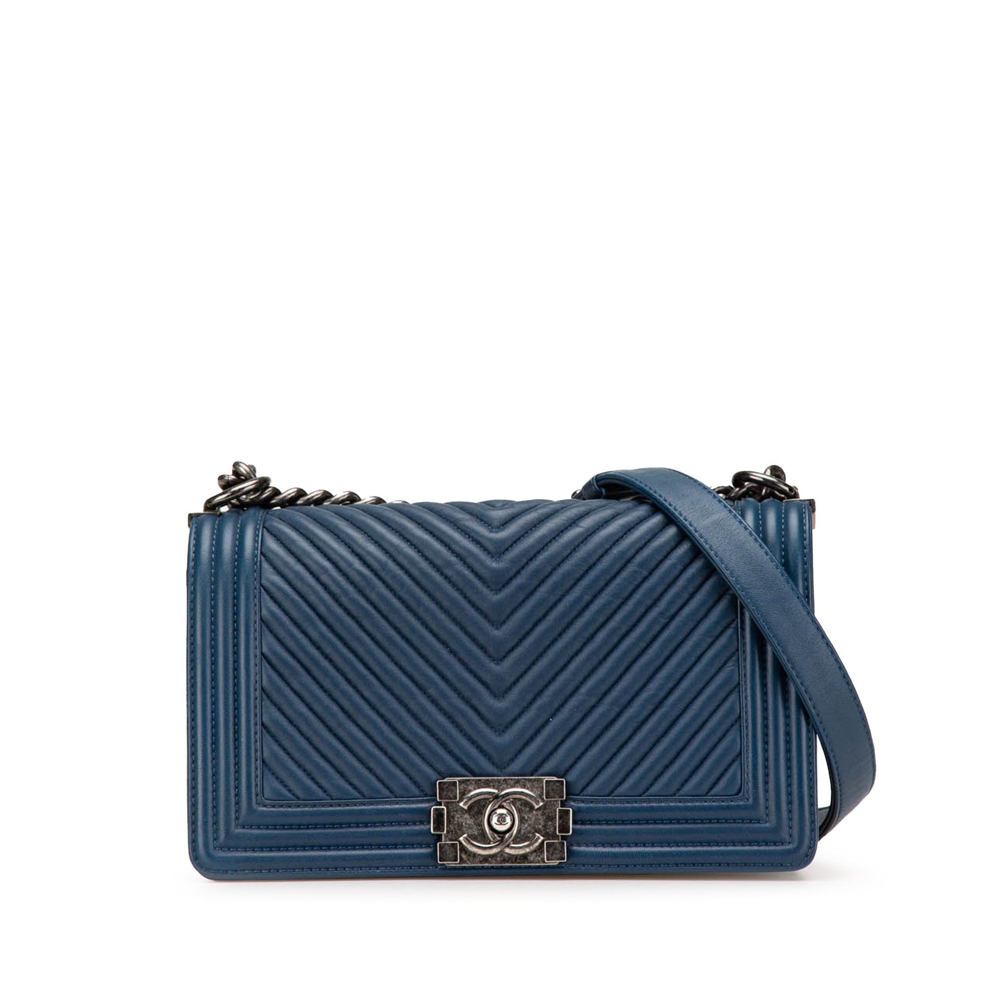 Chanel Old Medium Chevron Lambskin Boy Flap - image 1