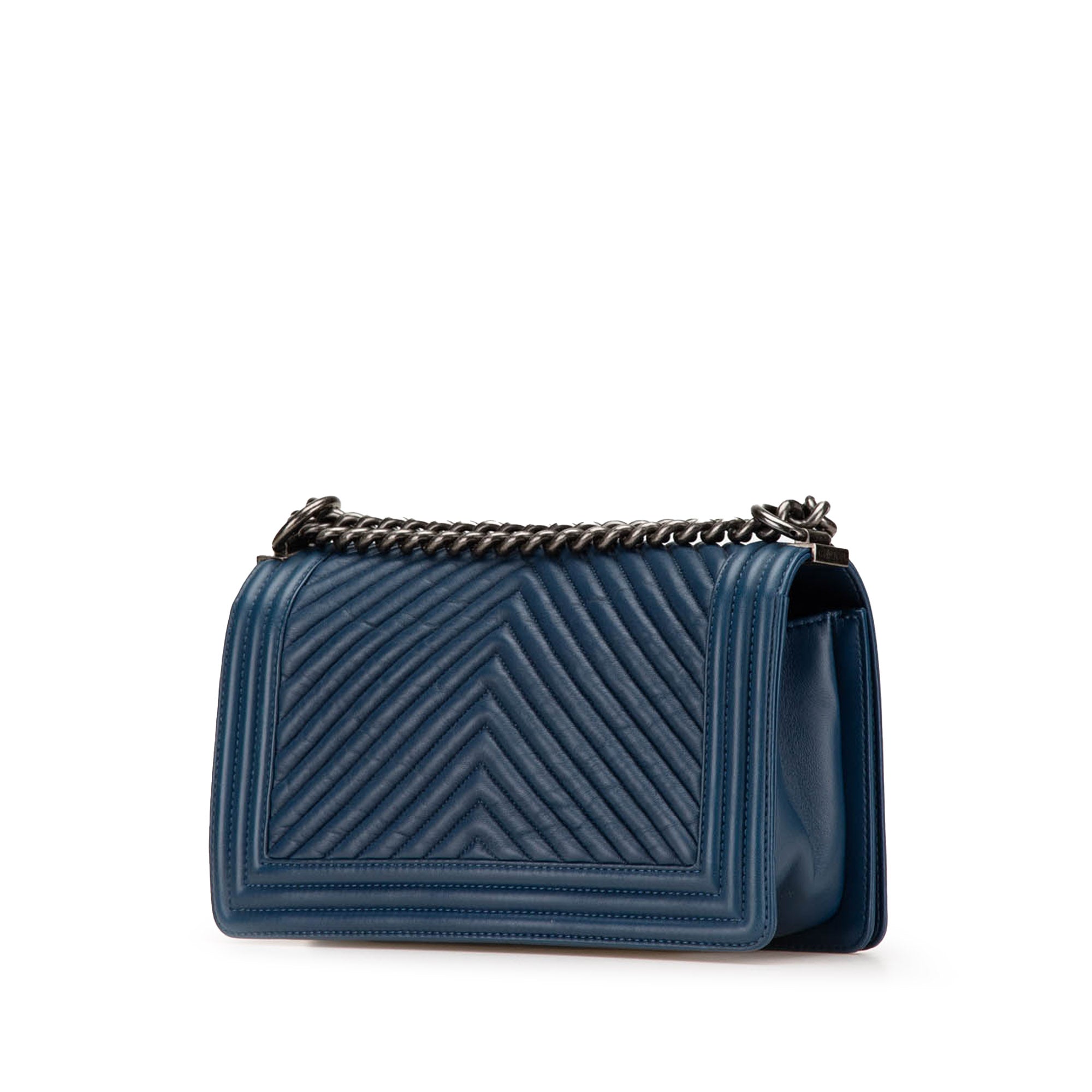 Chanel Old Medium Chevron Lambskin Boy Flap - image 2