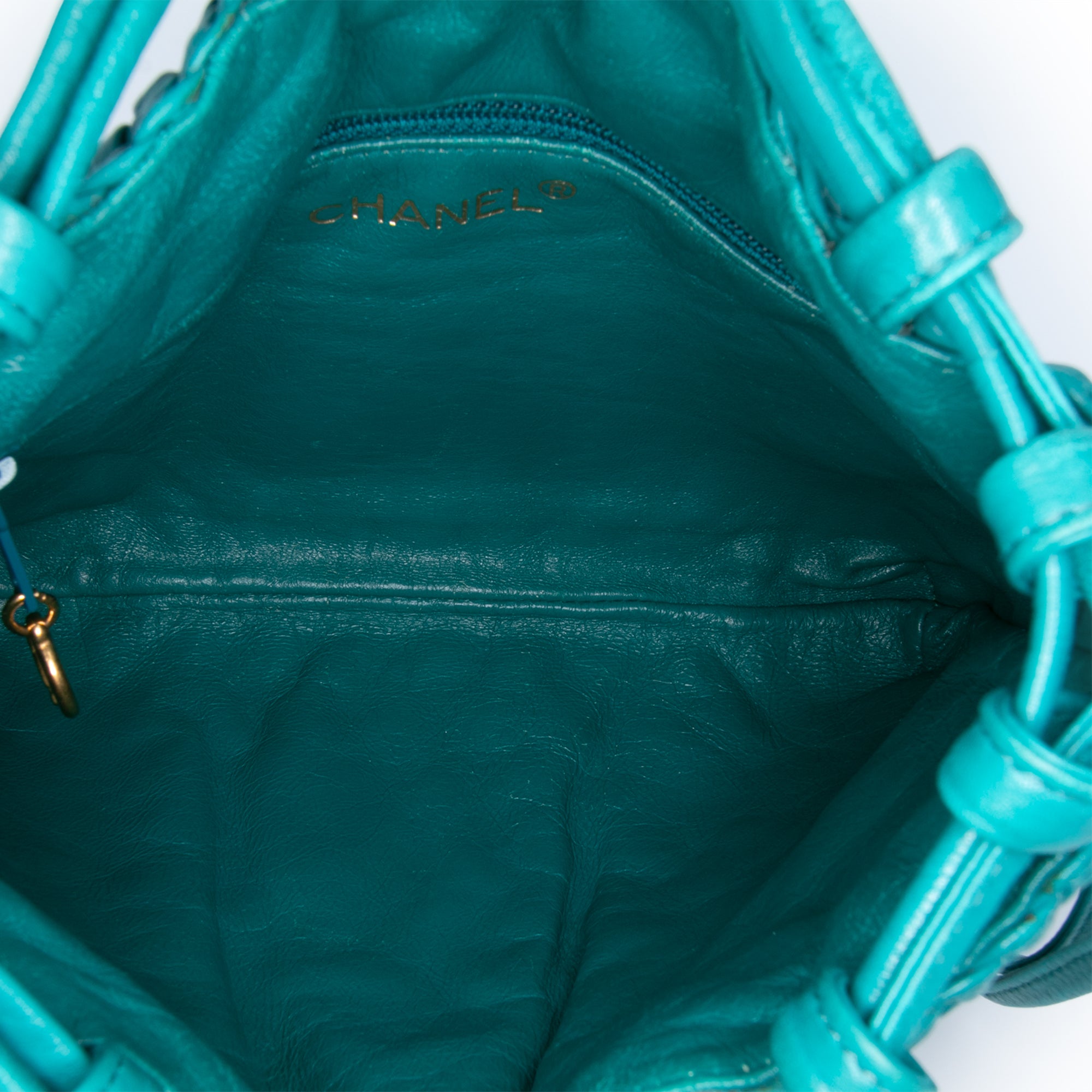 Chanel Woven Lambskin Drawstring Pouch - image 4