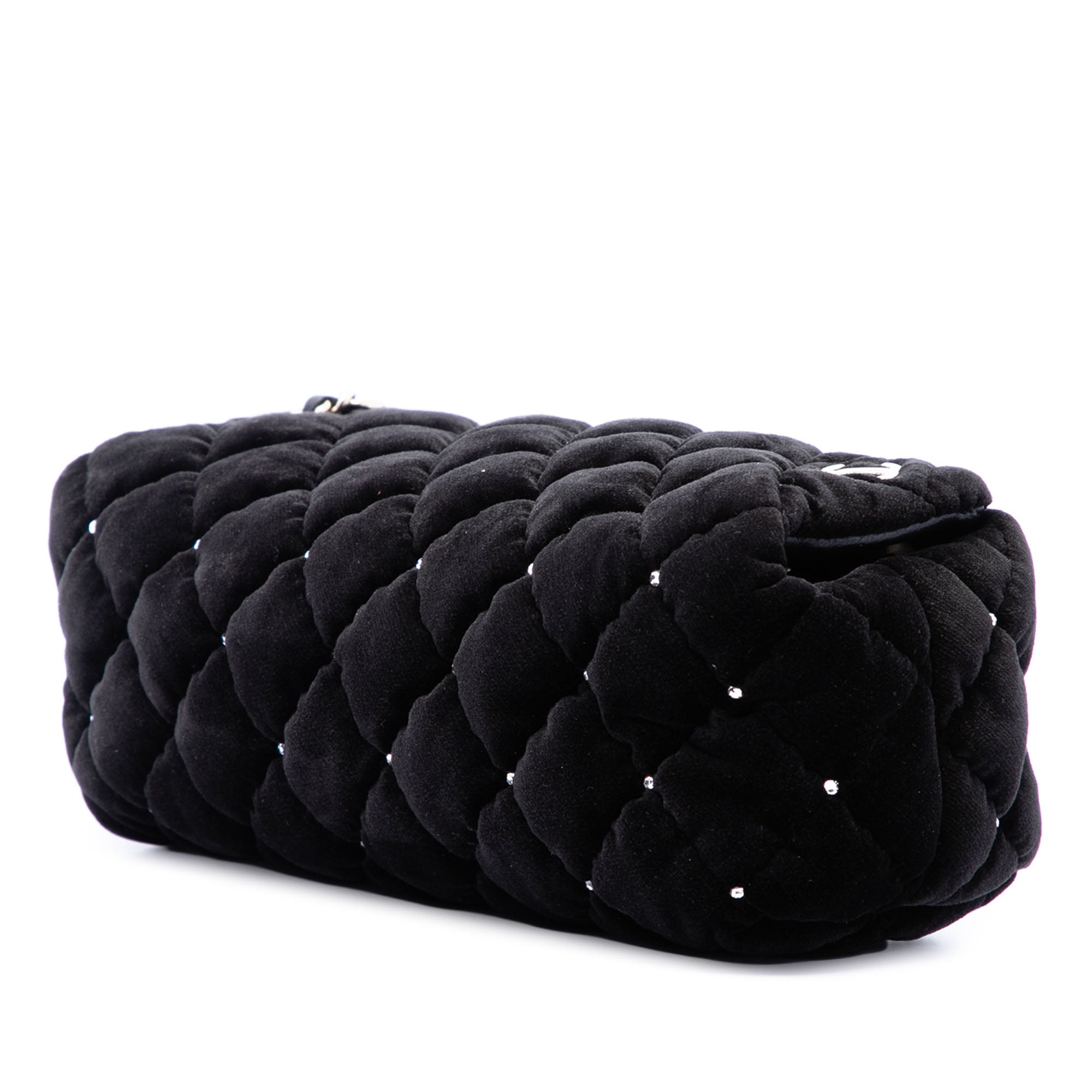 Chanel CC Quilted Velvet Crystal Wristlet Clutch - image 2