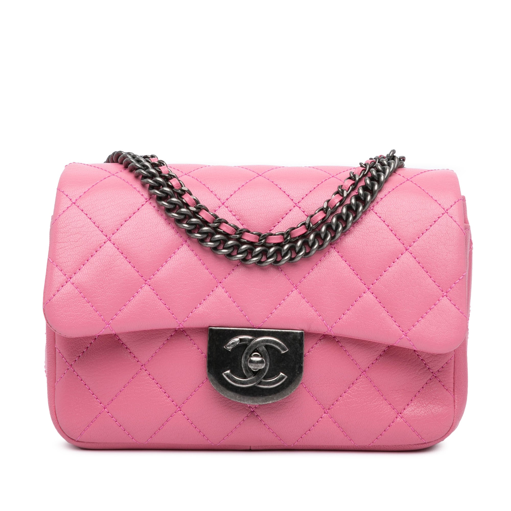 Chanel Small Quilted Goatskin Double Carry Waist Chain Flap - image 1