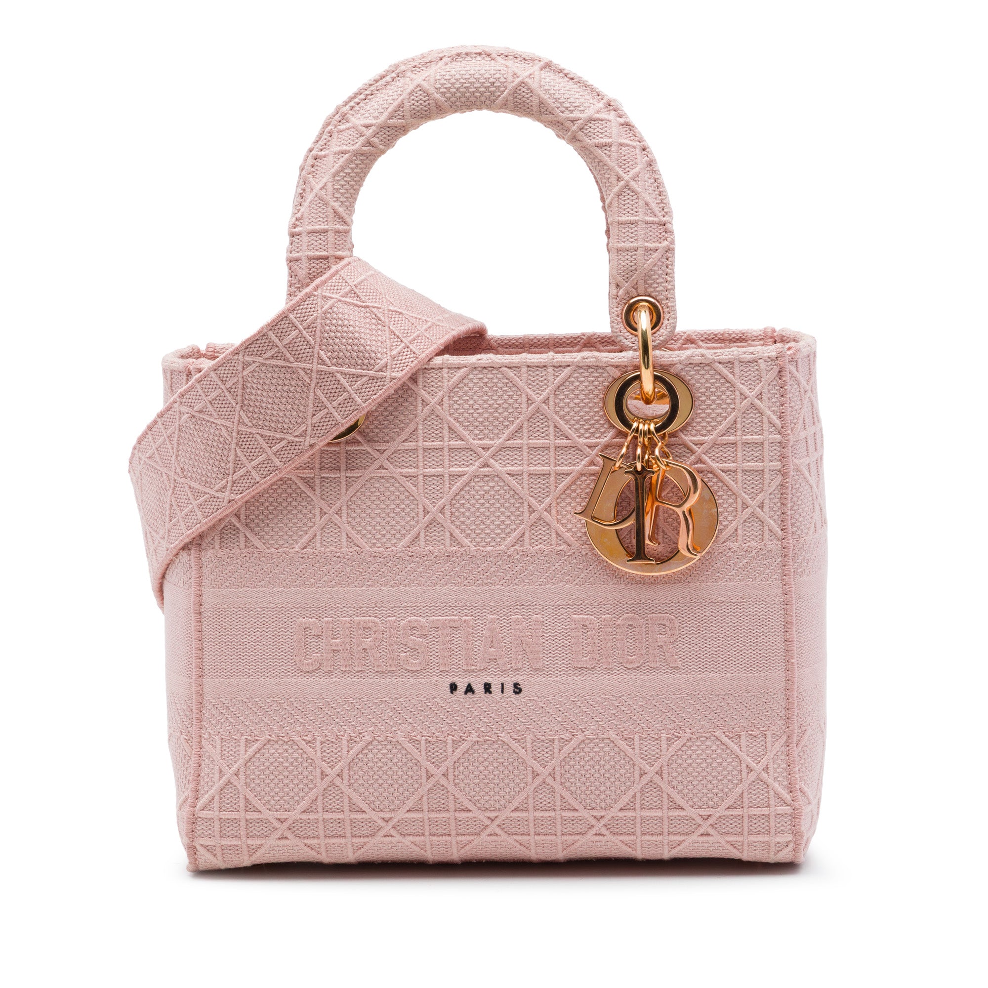 Dior Medium Embroidered Canvas Cannage Lady D Lite - image 1