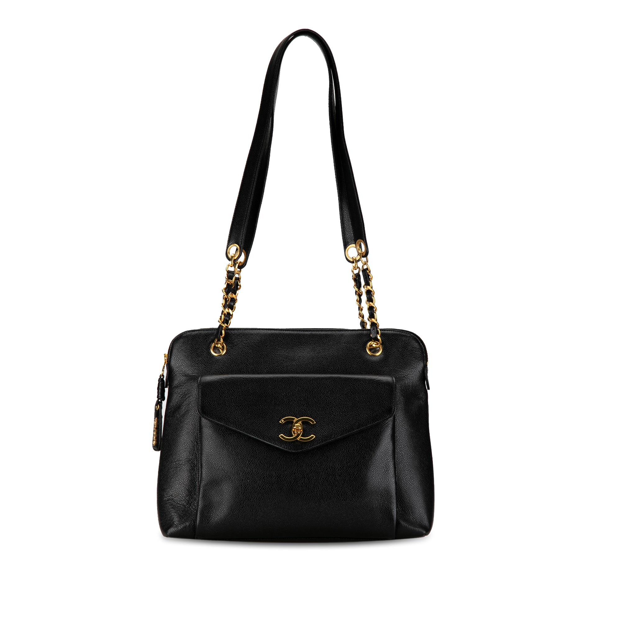 Chanel Caviar Front Pocket Chain Tote - image 1