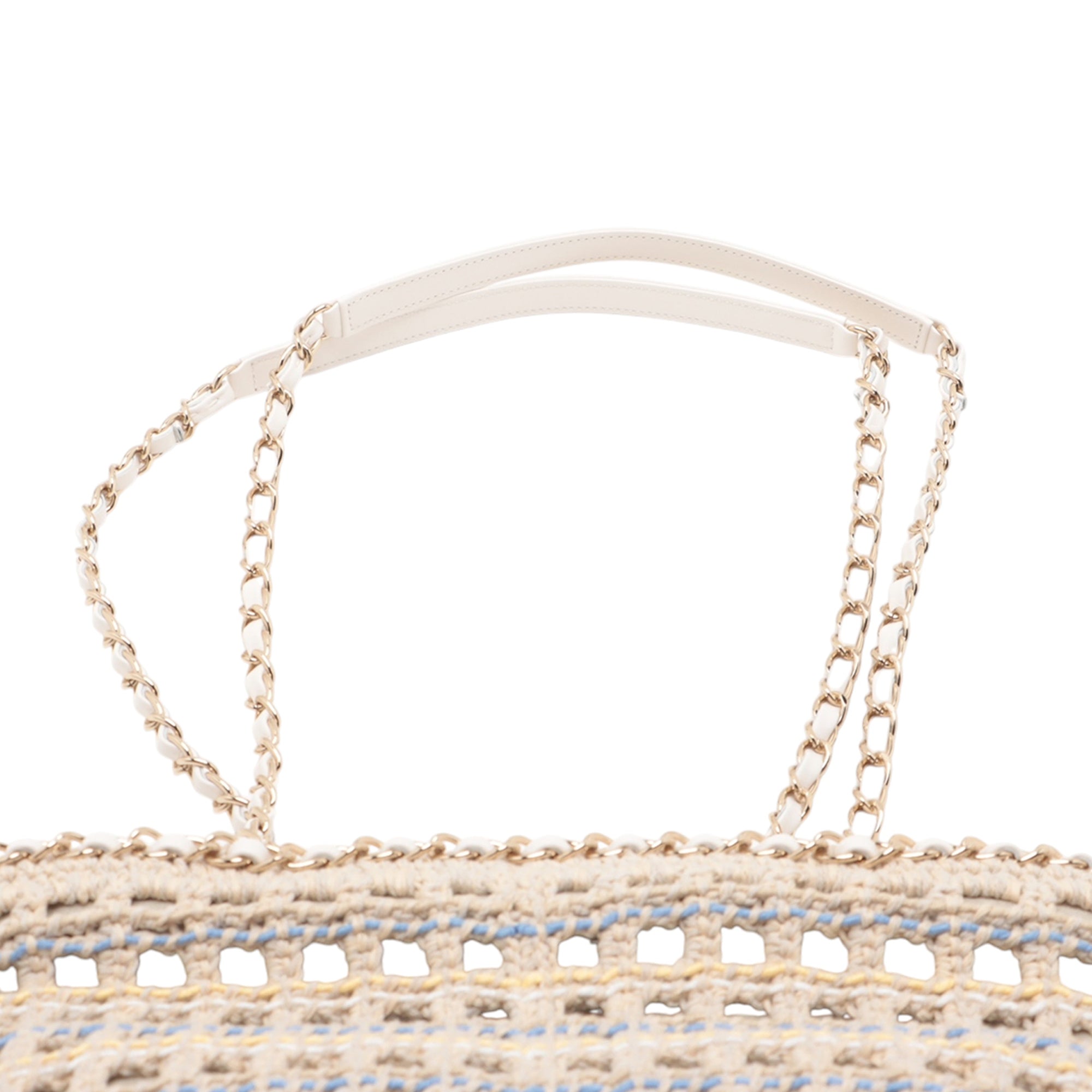 Chanel Small Cotton Crochet Le Panier Shopping Tote - image 10