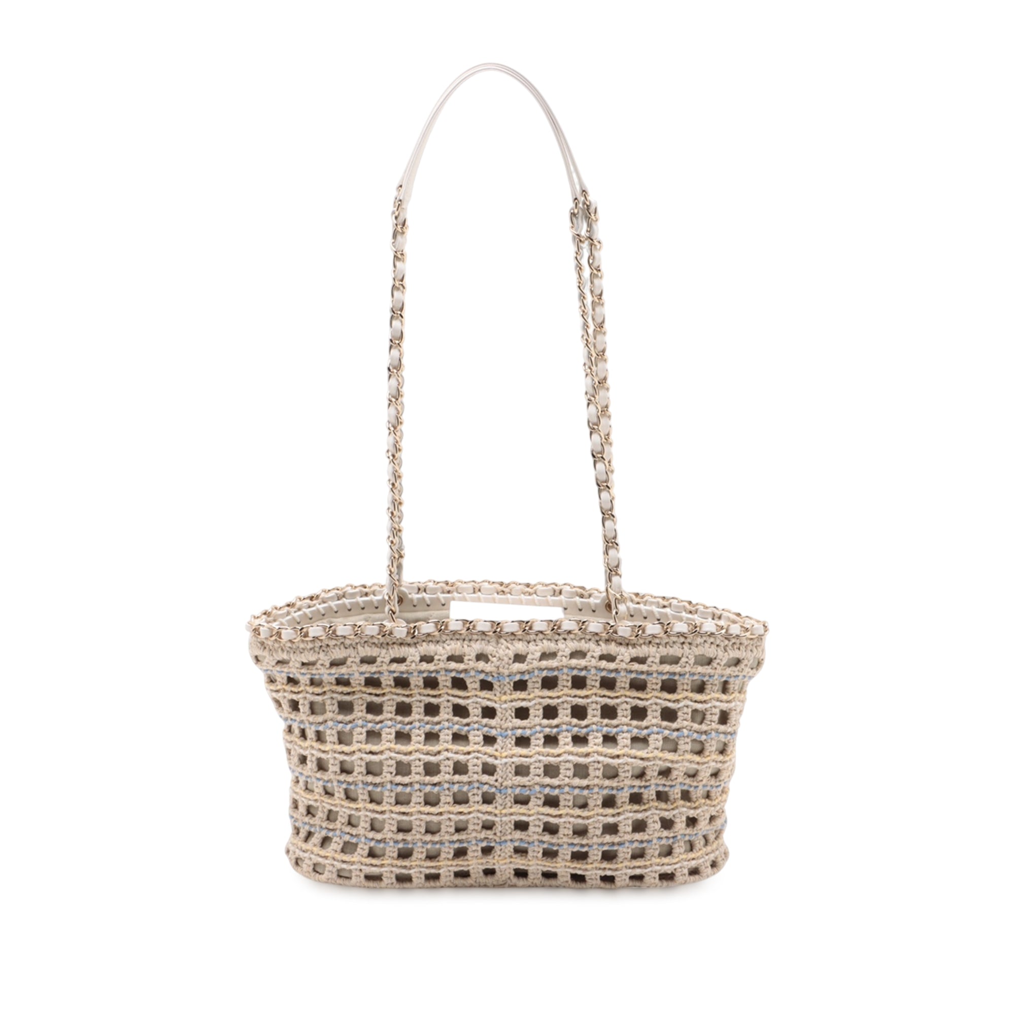 Chanel Small Cotton Crochet Le Panier Shopping Tote - image 2