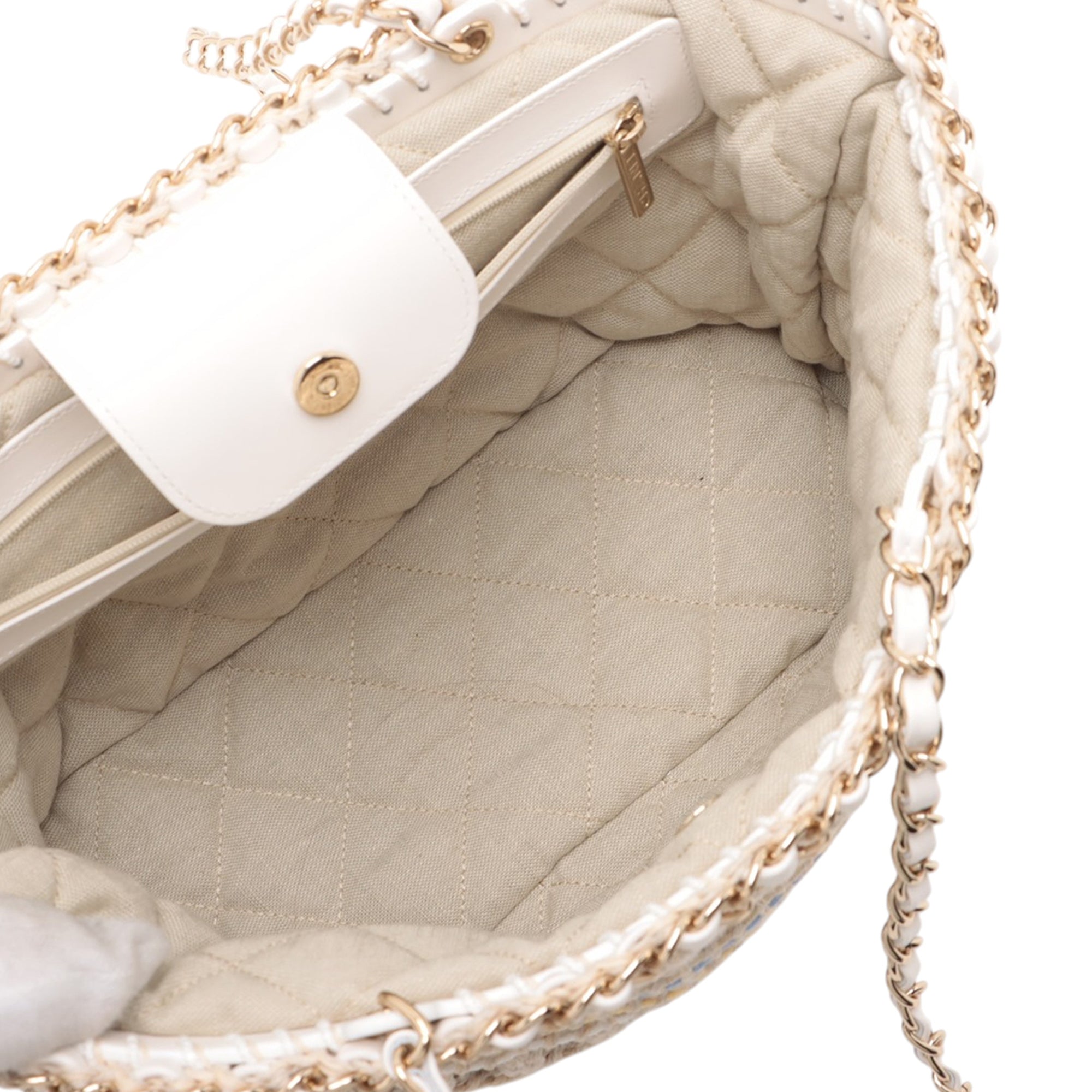 Chanel Small Cotton Crochet Le Panier Shopping Tote - image 3