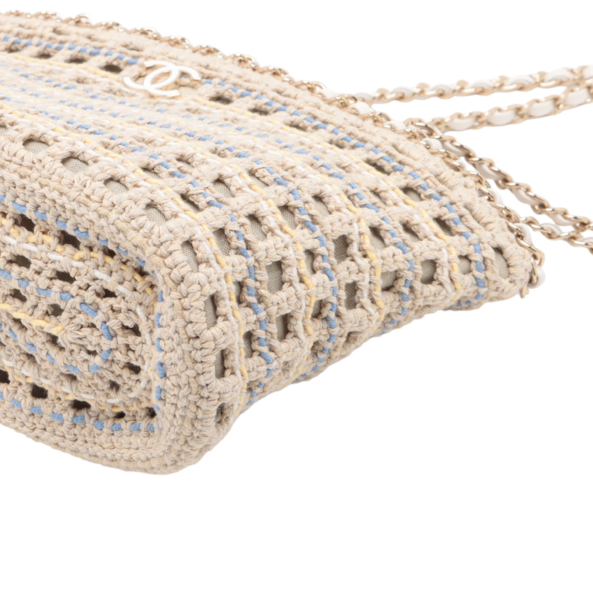 Chanel Small Cotton Crochet Le Panier Shopping Tote - image 8